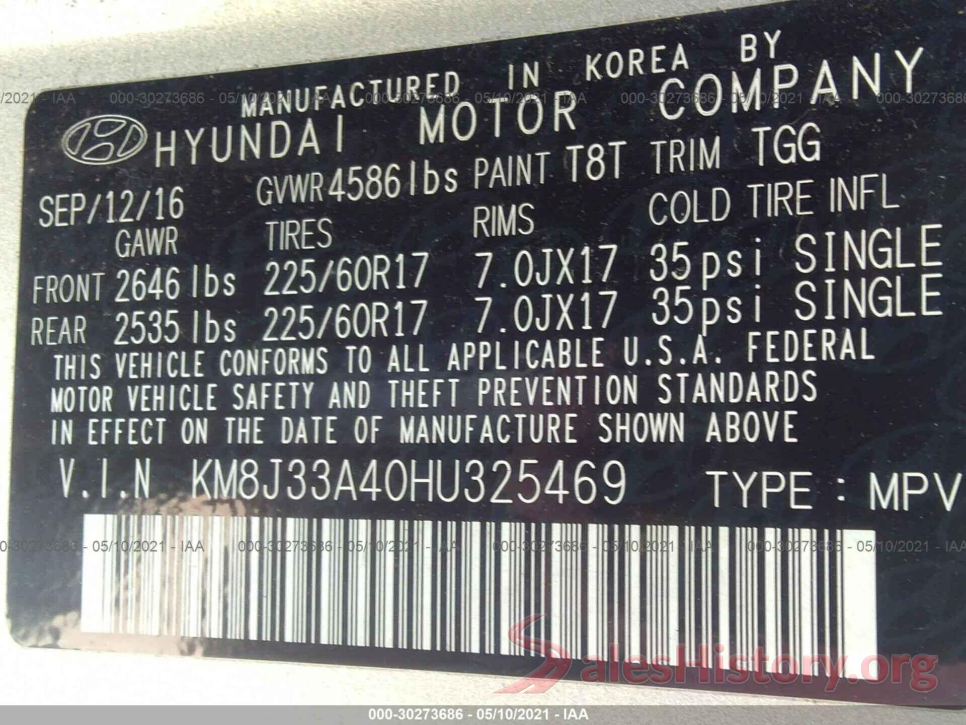 KM8J33A40HU325469 2017 HYUNDAI TUCSON