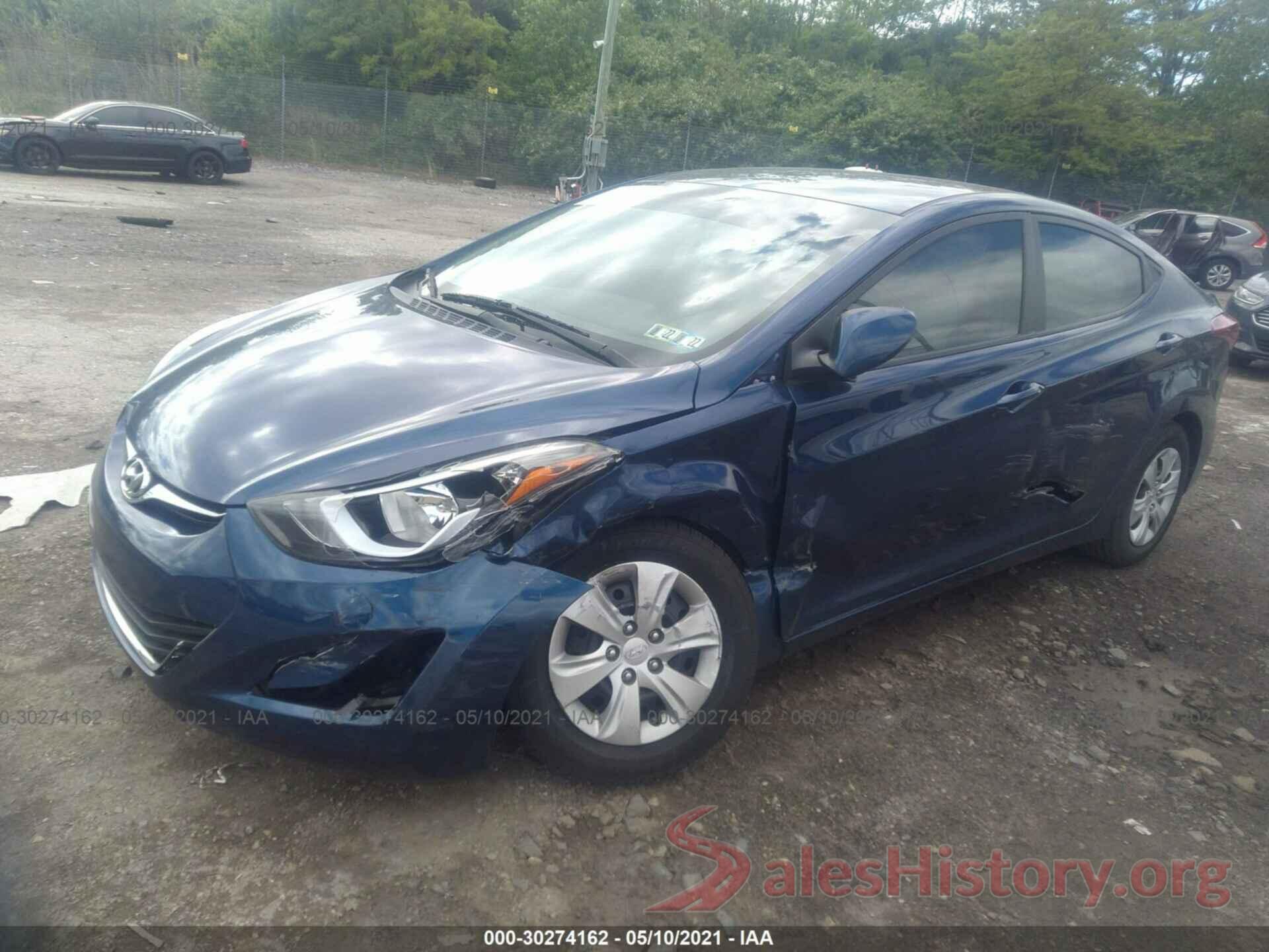 5NPDH4AE9GH753874 2016 HYUNDAI ELANTRA