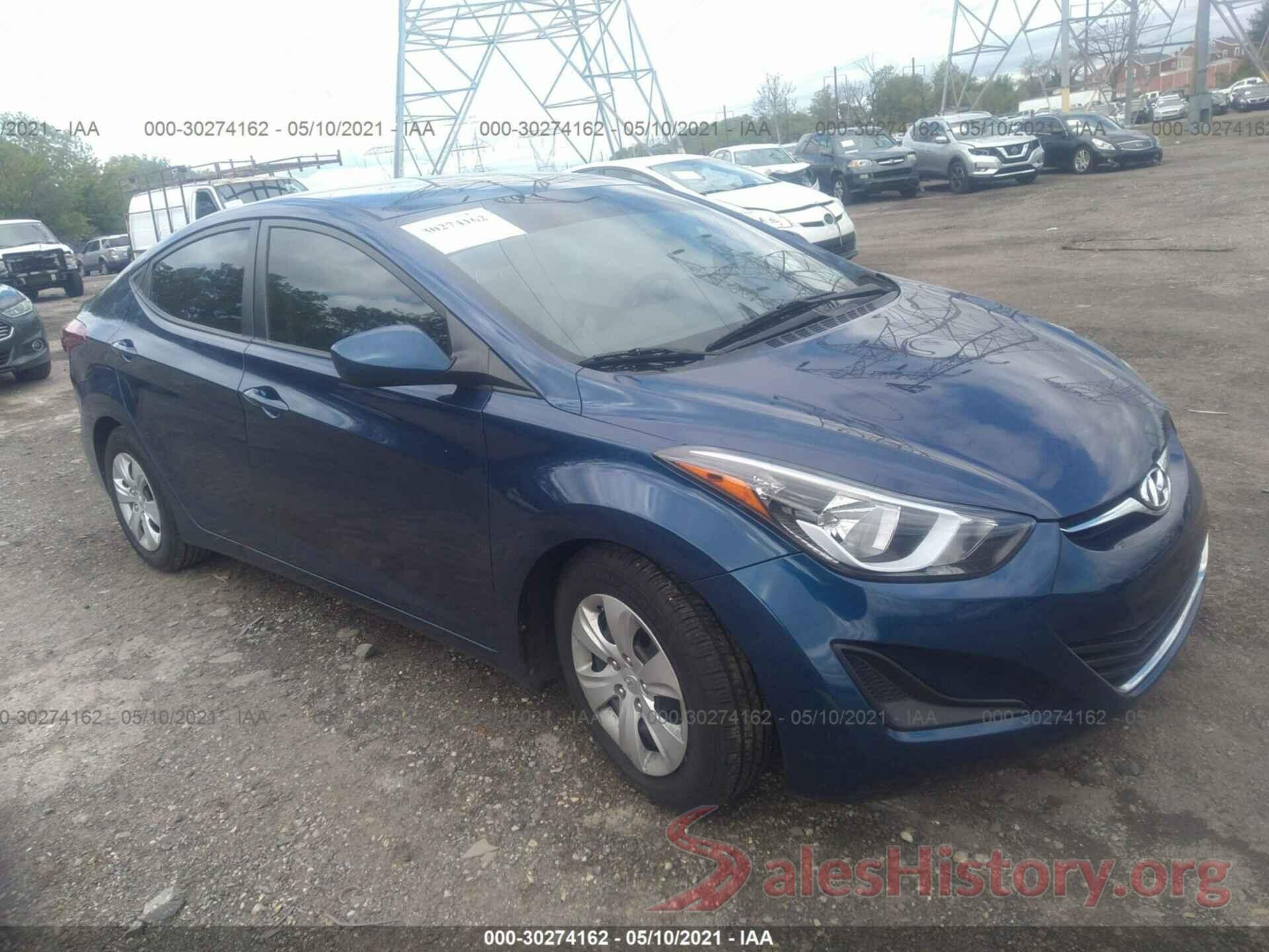 5NPDH4AE9GH753874 2016 HYUNDAI ELANTRA