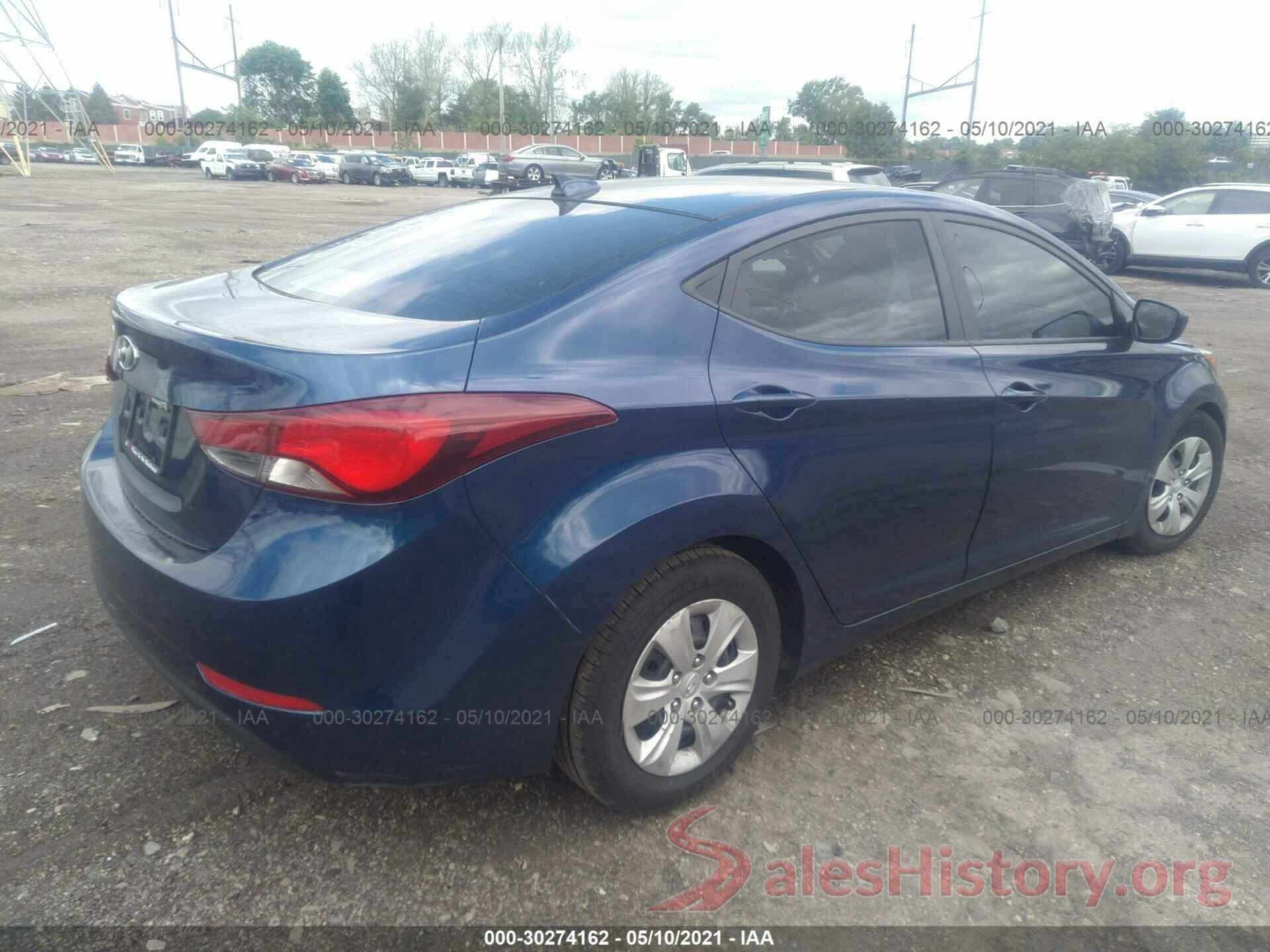 5NPDH4AE9GH753874 2016 HYUNDAI ELANTRA