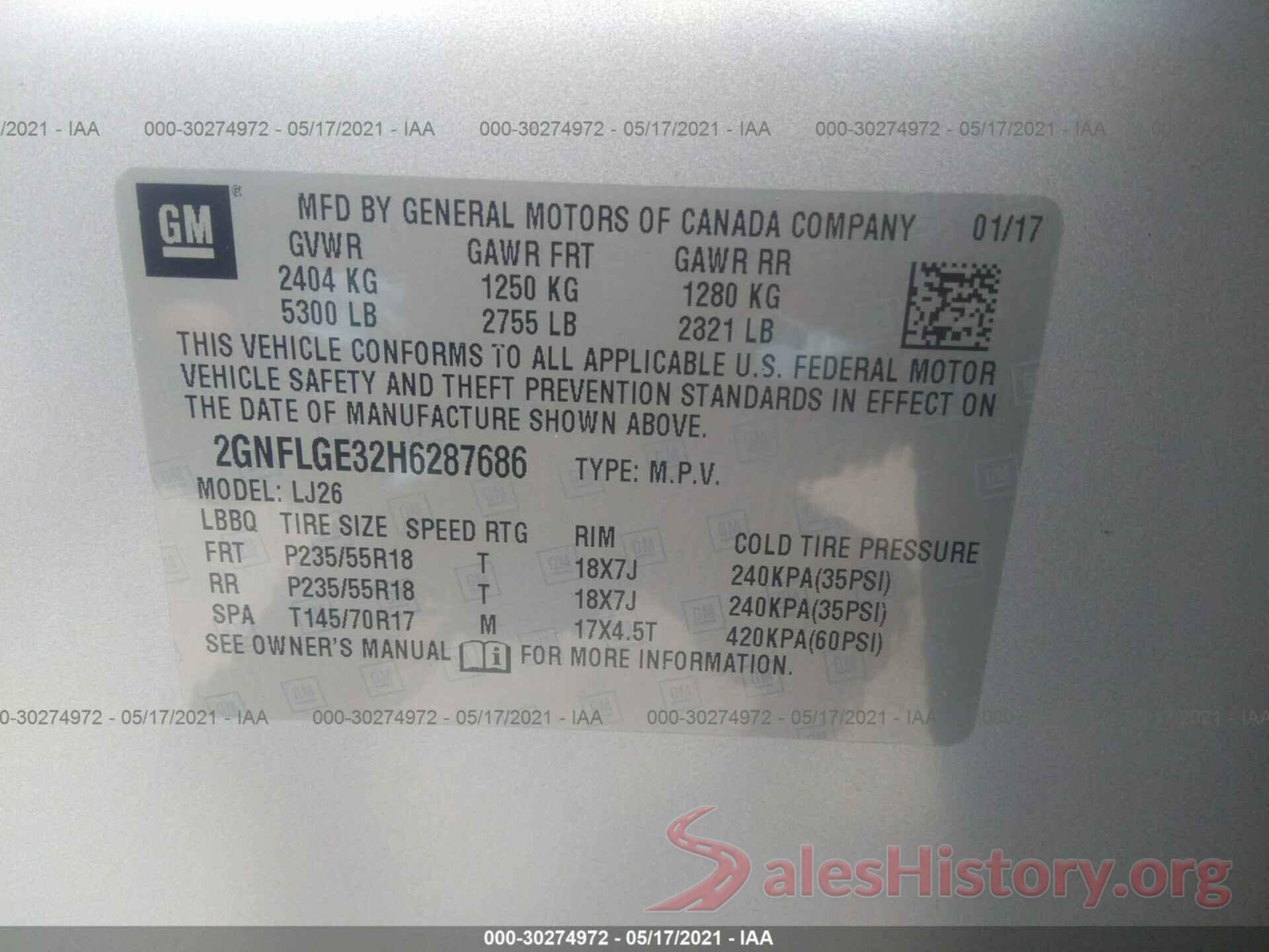 2GNFLGE32H6287686 2017 CHEVROLET EQUINOX