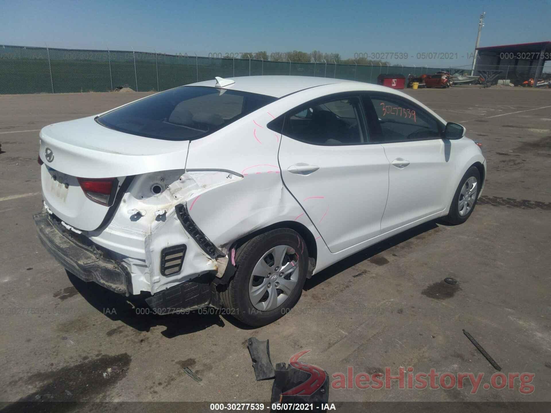 5NPDH4AE7GH746289 2016 HYUNDAI ELANTRA