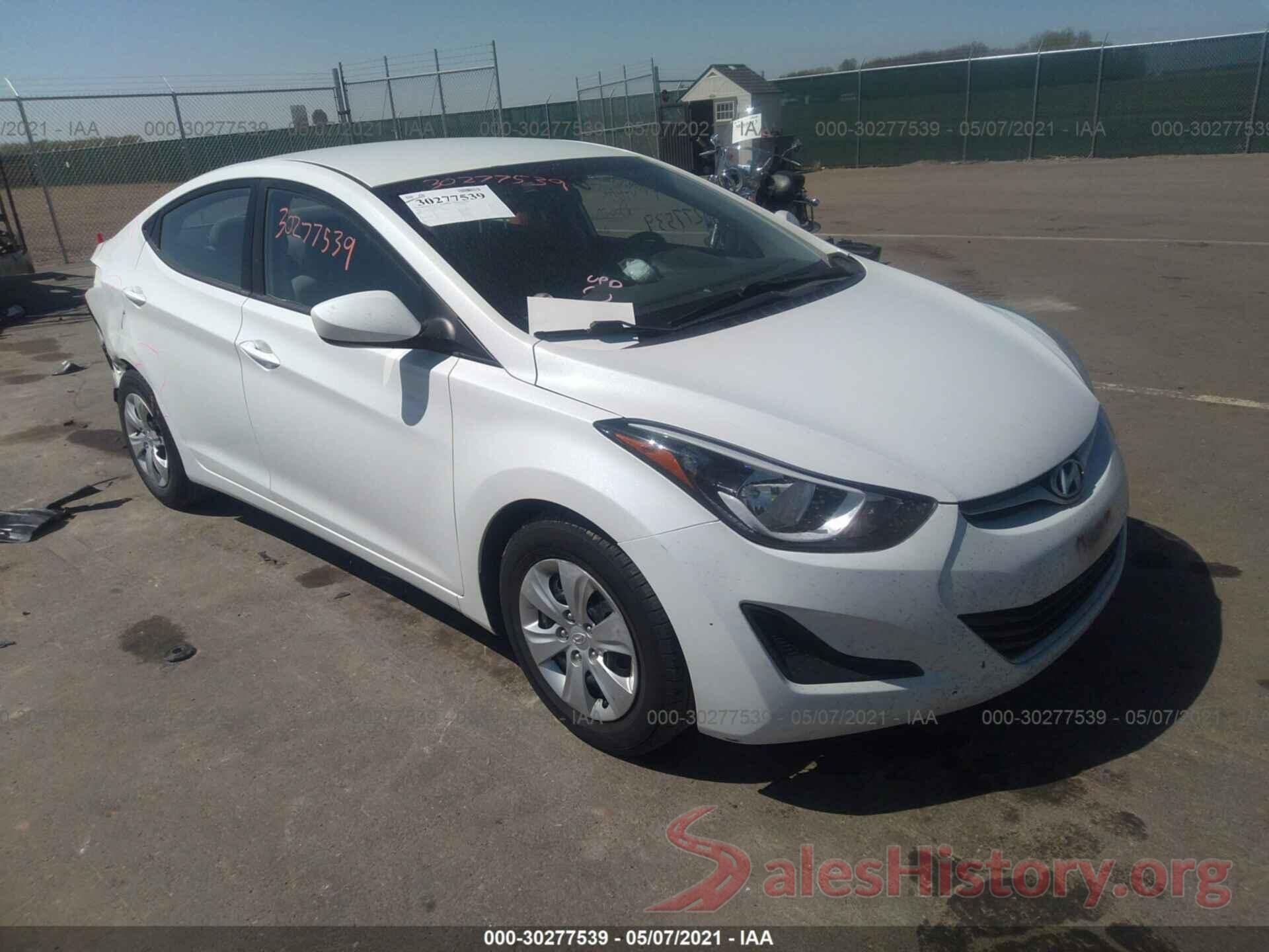 5NPDH4AE7GH746289 2016 HYUNDAI ELANTRA