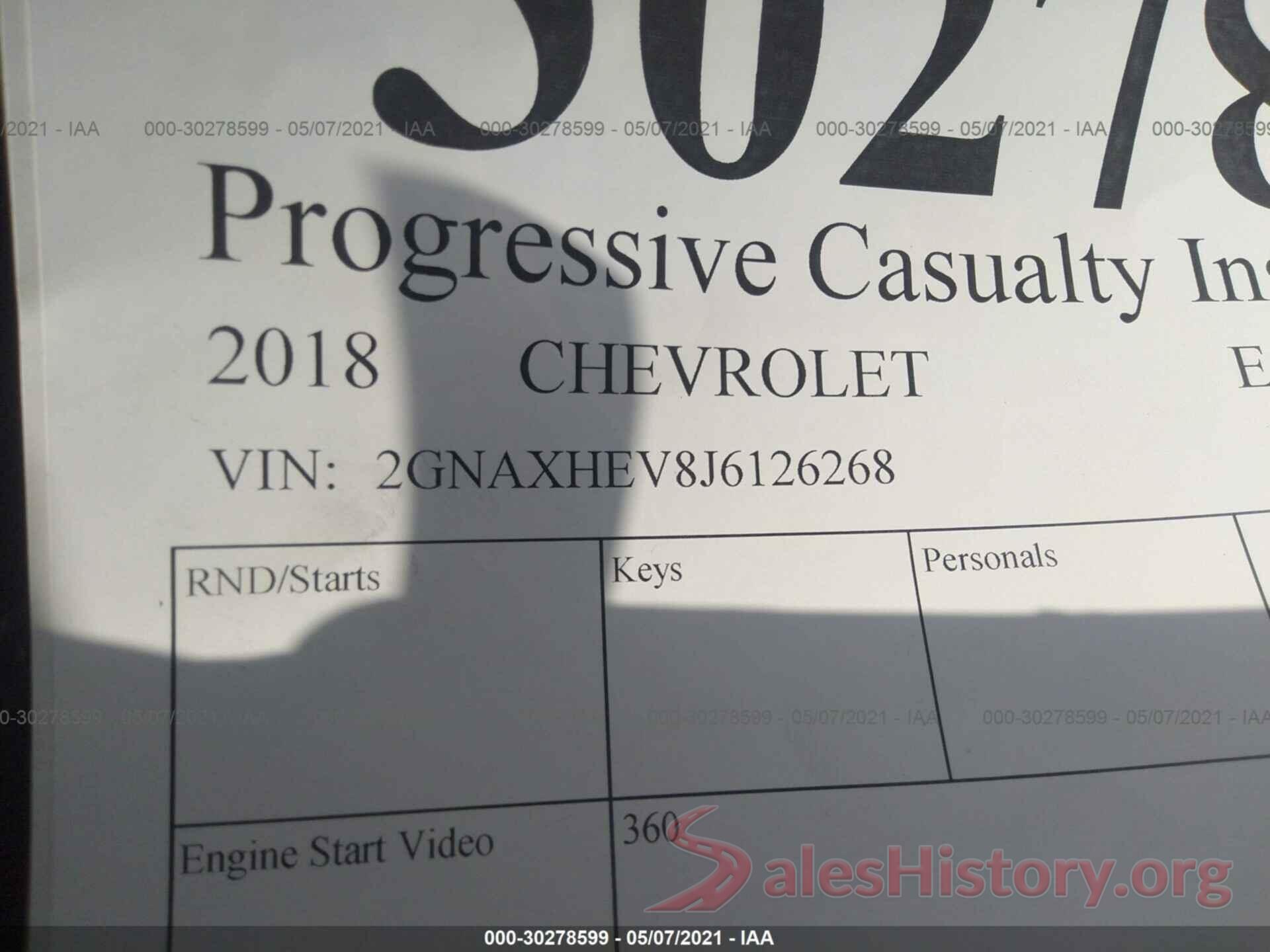 2GNAXHEV8J6126268 2018 CHEVROLET EQUINOX