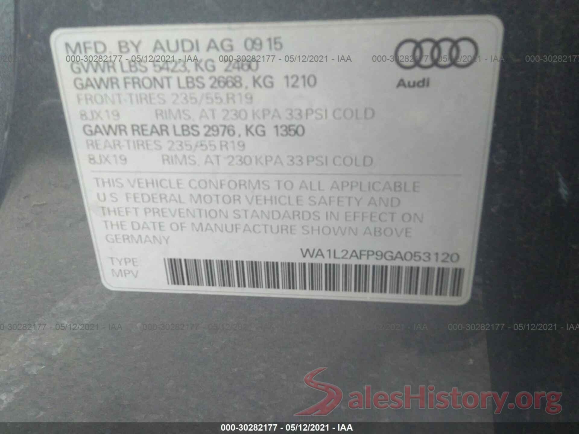 WA1L2AFP9GA053120 2016 AUDI Q5