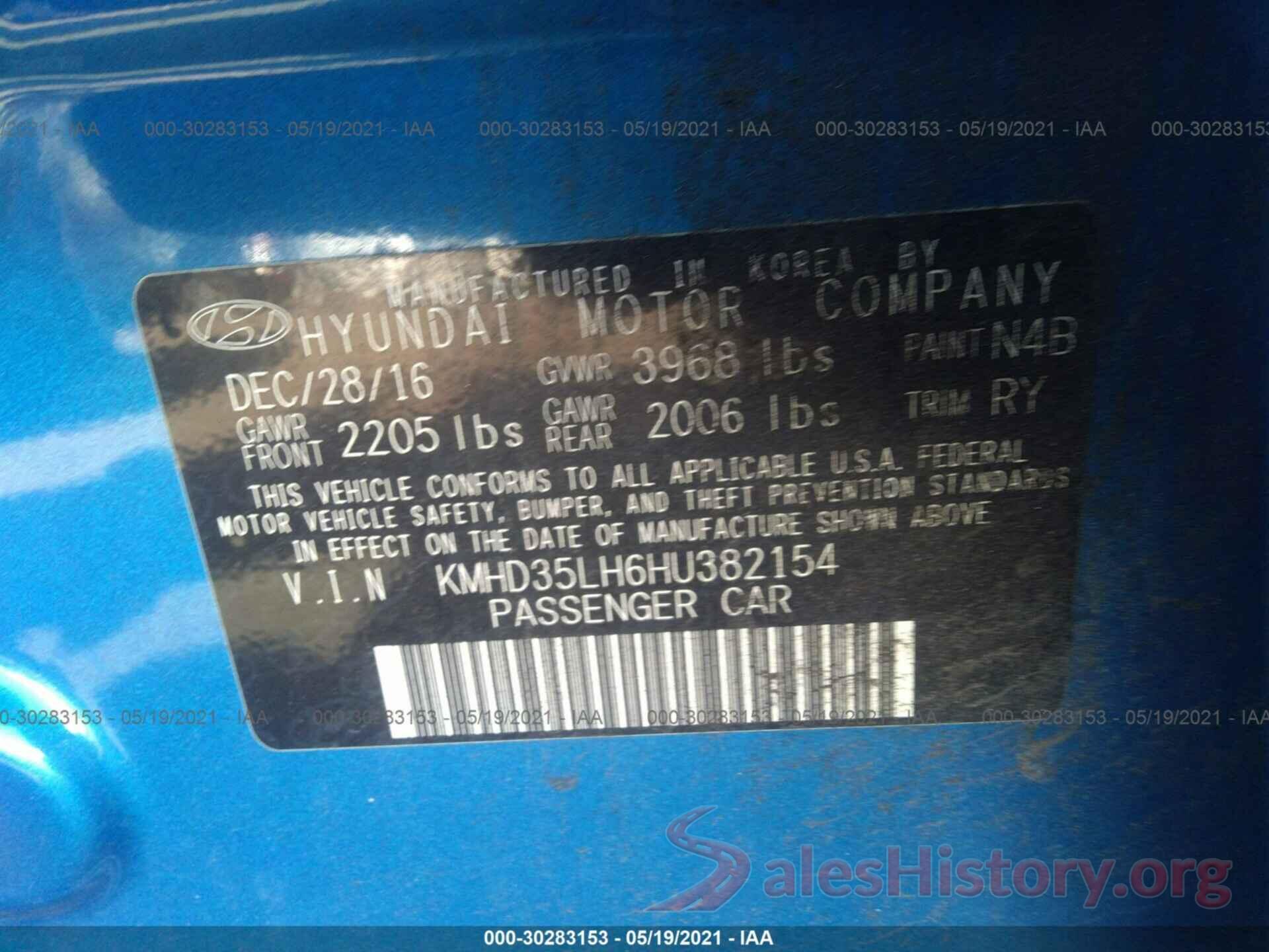 KMHD35LH6HU382154 2017 HYUNDAI ELANTRA GT