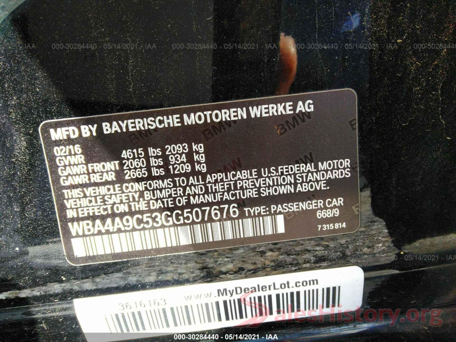 WBA4A9C53GG507676 2016 BMW 4 SERIES