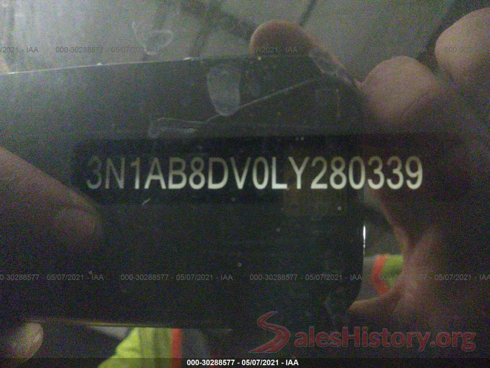 3N1AB8DV0LY280339 2020 NISSAN SENTRA