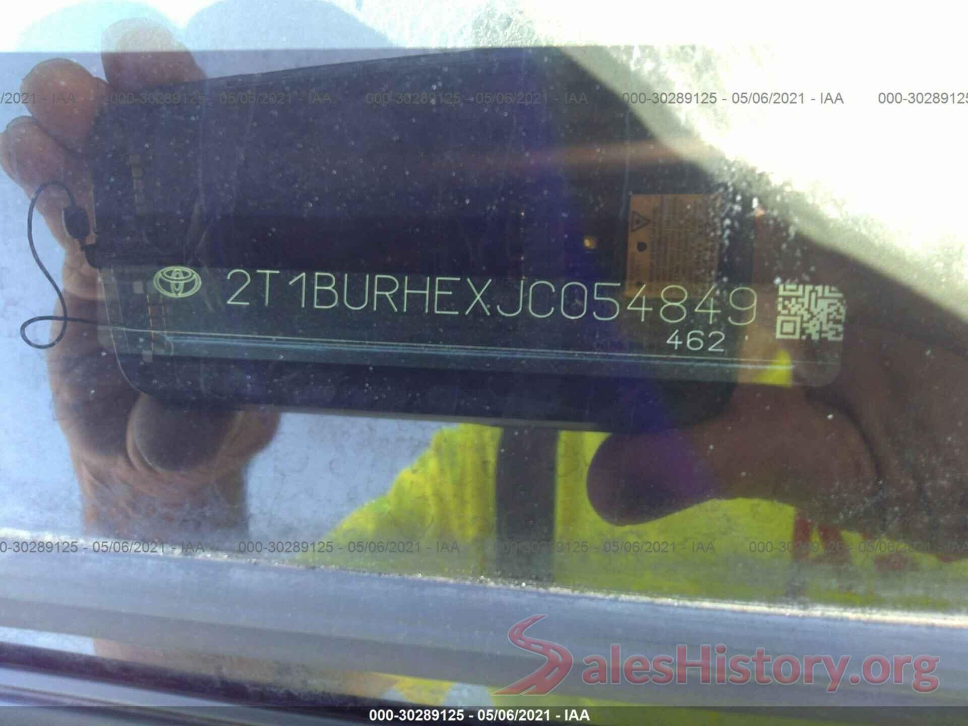 2T1BURHEXJC054849 2018 TOYOTA COROLLA