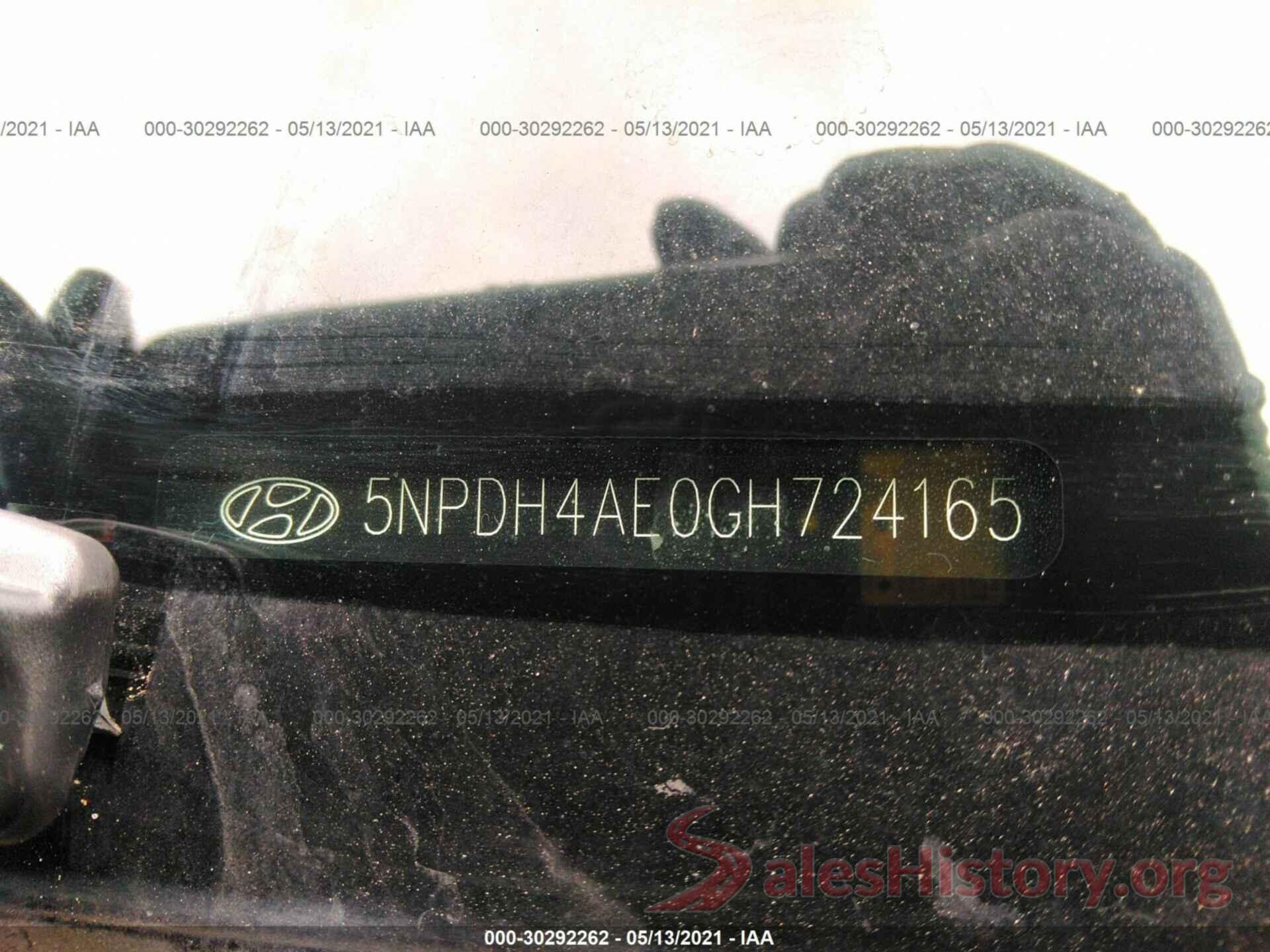 5NPDH4AE0GH724165 2016 HYUNDAI ELANTRA