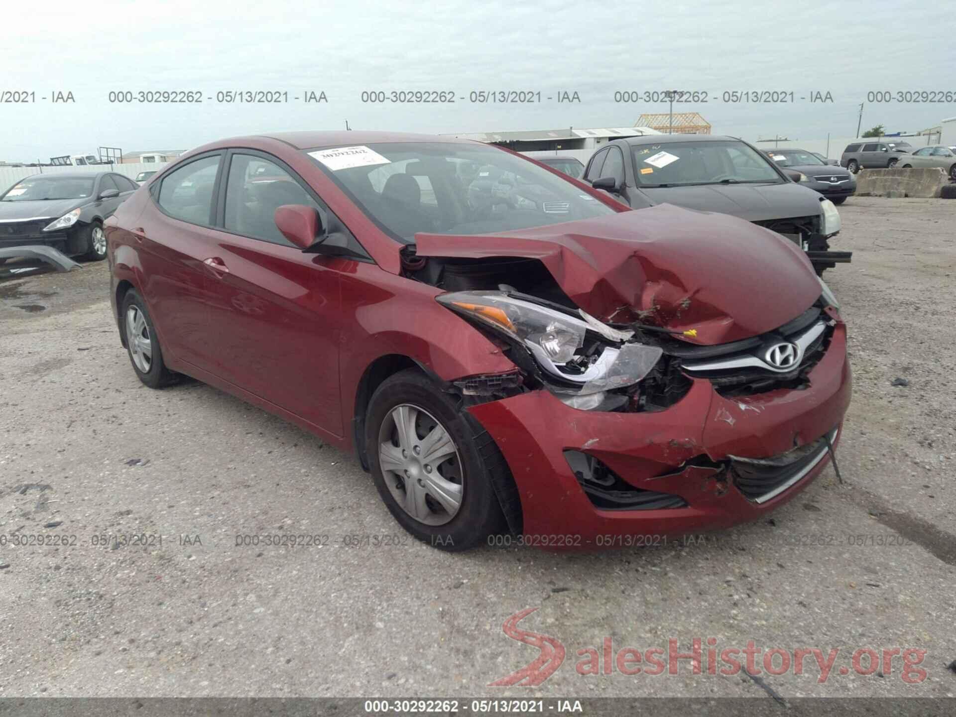 5NPDH4AE0GH724165 2016 HYUNDAI ELANTRA