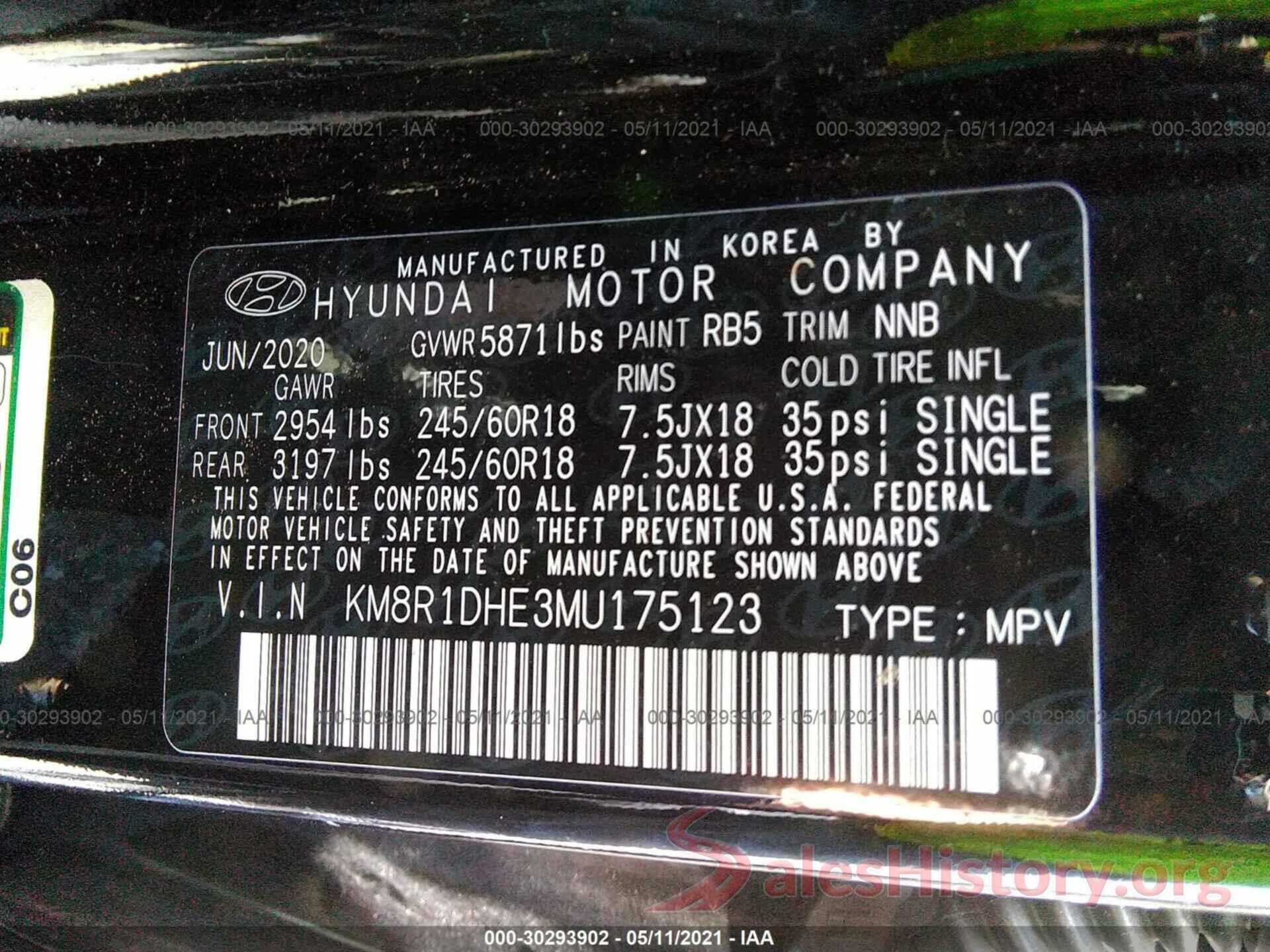 KM8R1DHE3MU175123 2021 HYUNDAI PALISADE