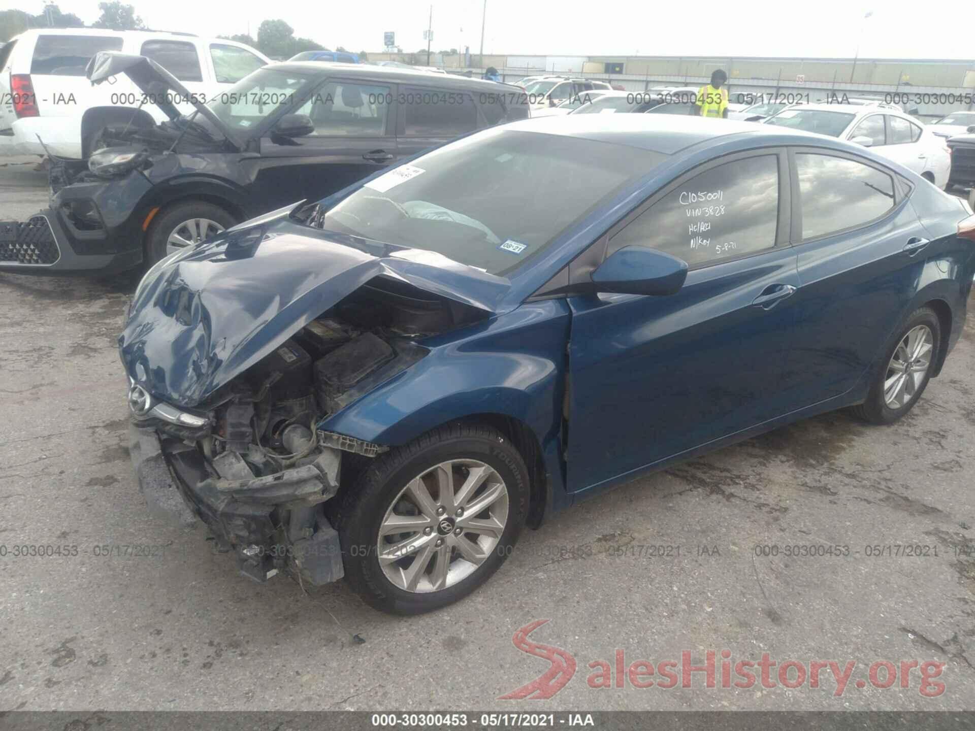 KMHDH4AE2GU543828 2016 HYUNDAI ELANTRA