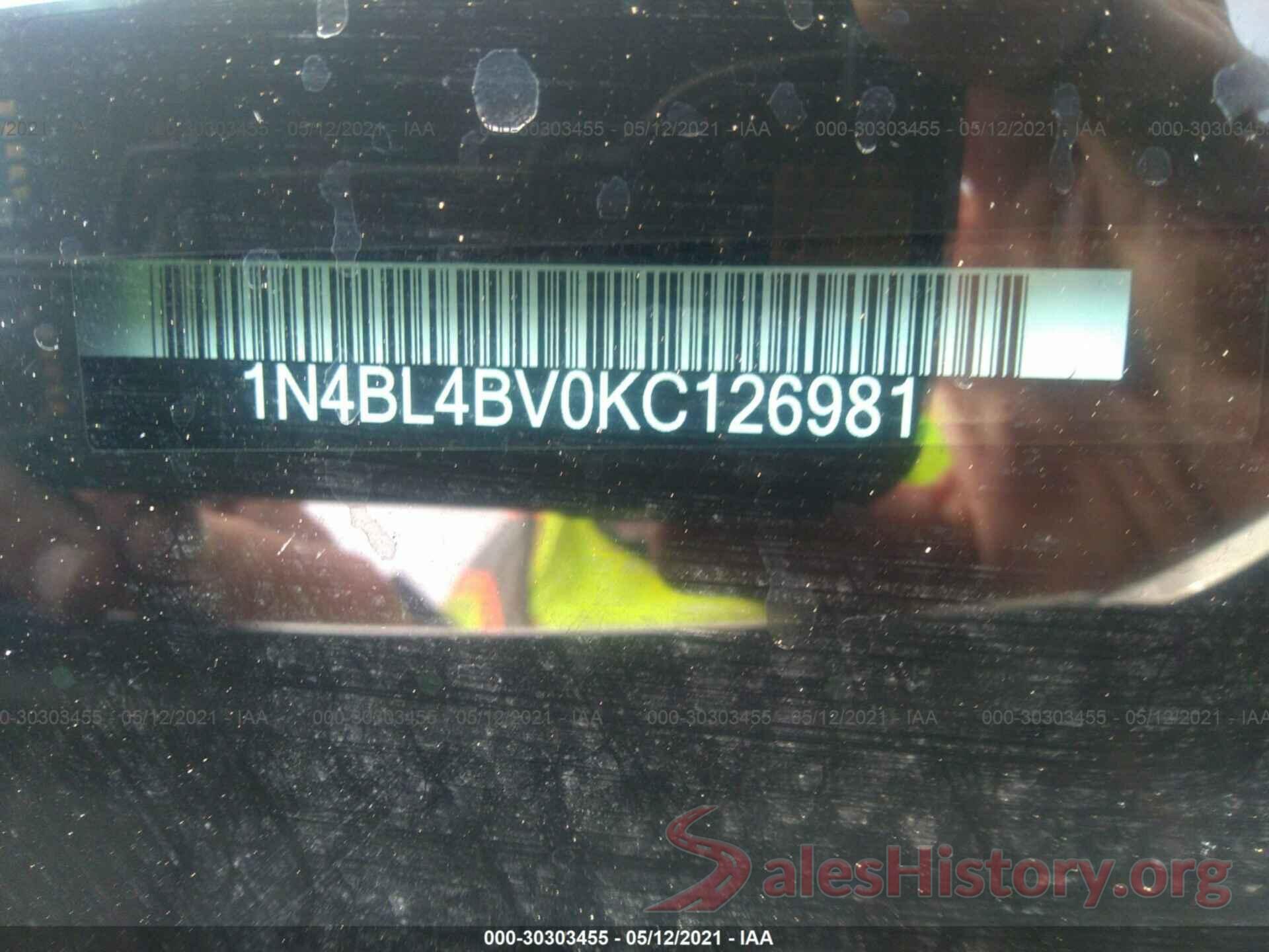 1N4BL4BV0KC126981 2019 NISSAN ALTIMA