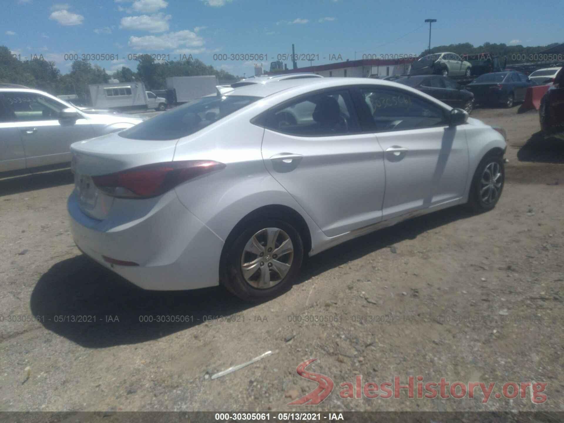 5NPDH4AE9GH665066 2016 HYUNDAI ELANTRA