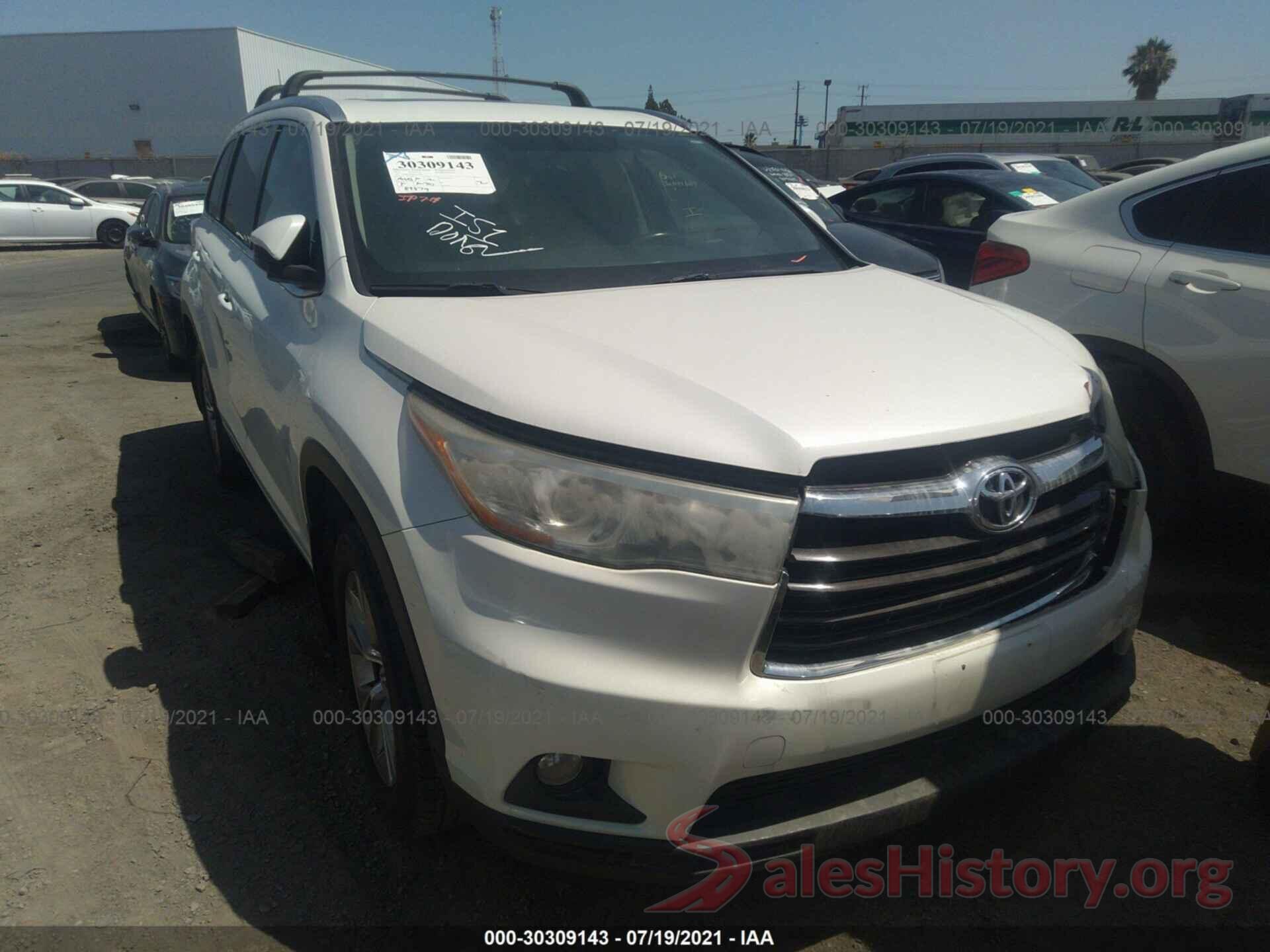 5TDJKRFH8FS136916 2015 TOYOTA HIGHLANDER