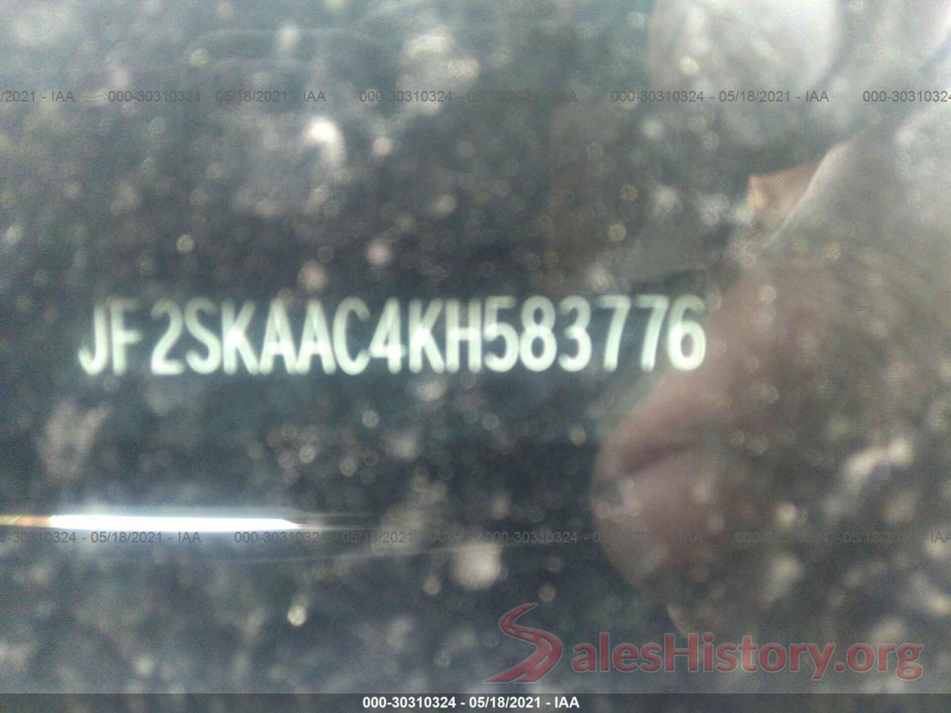 JF2SKAAC4KH583776 2019 SUBARU FORESTER