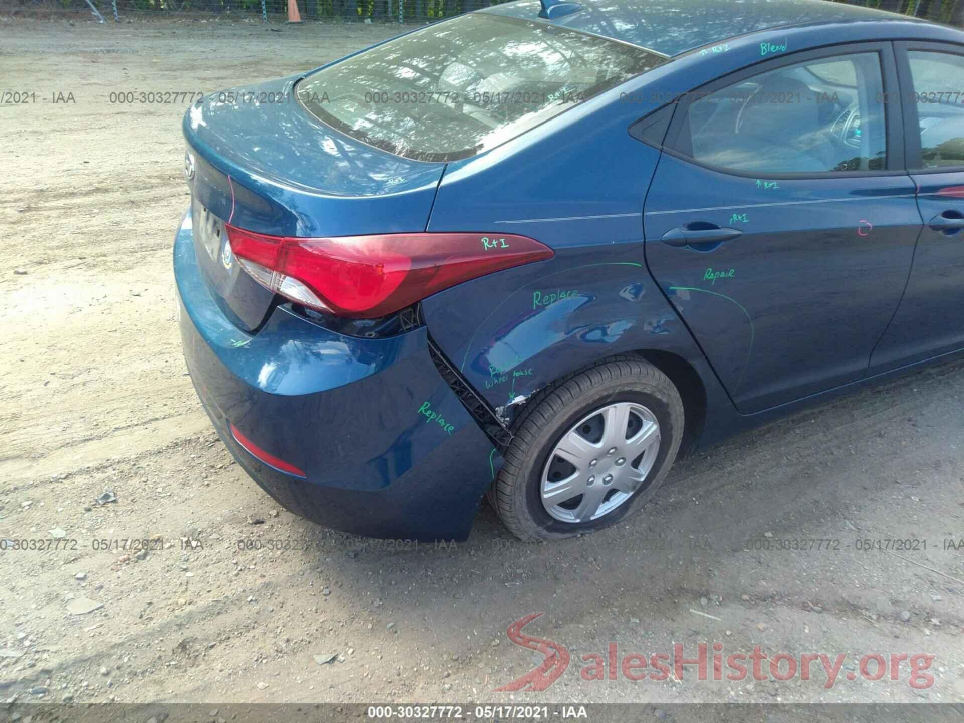 KMHDH4AE0GU517941 2016 HYUNDAI ELANTRA