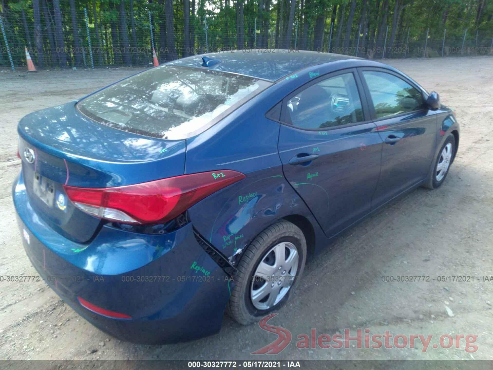 KMHDH4AE0GU517941 2016 HYUNDAI ELANTRA