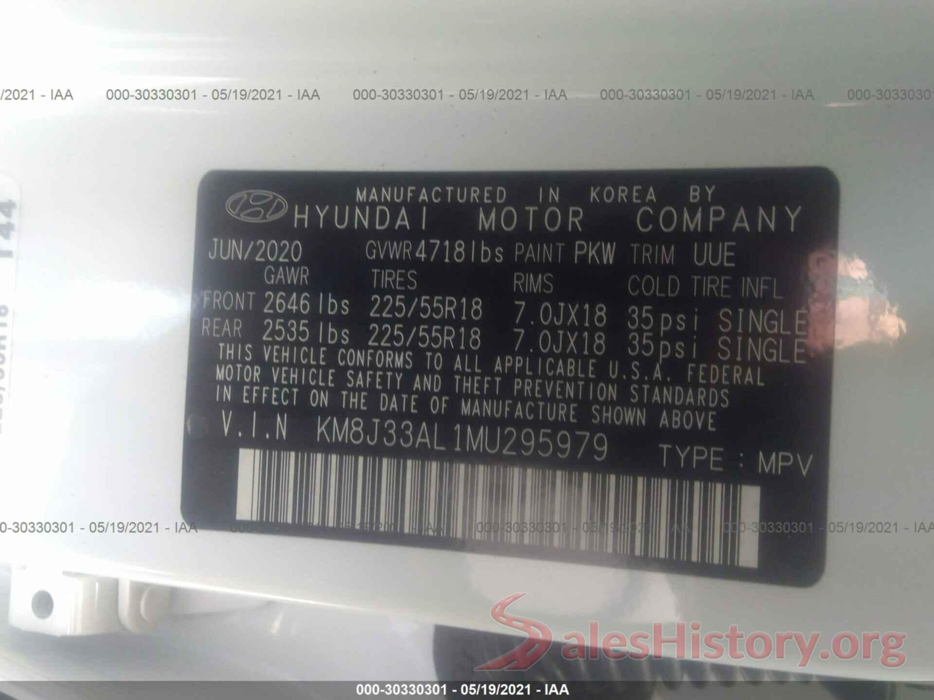 KM8J33AL1MU295979 2021 HYUNDAI TUCSON