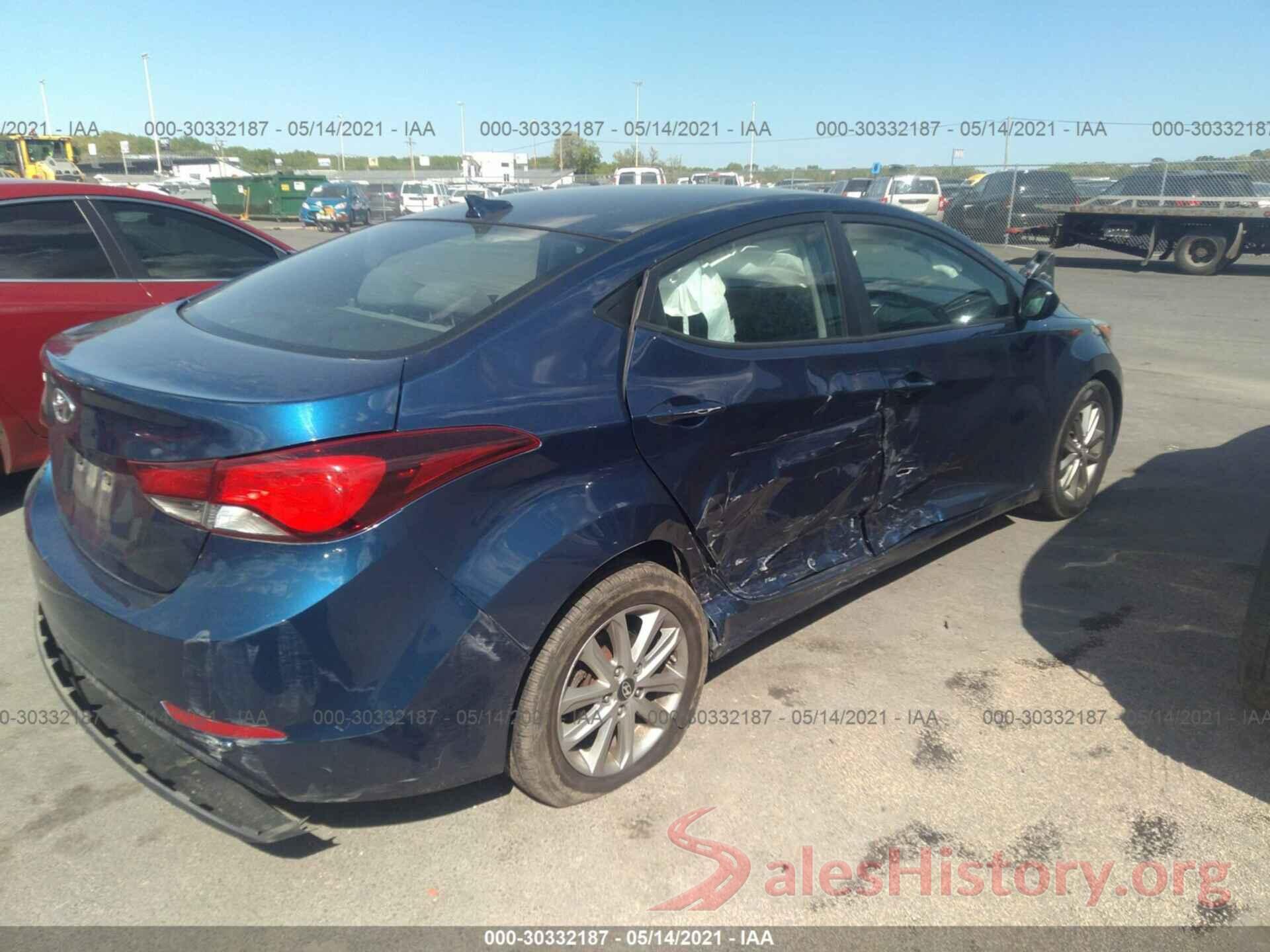 5NPDH4AE9GH691750 2016 HYUNDAI ELANTRA