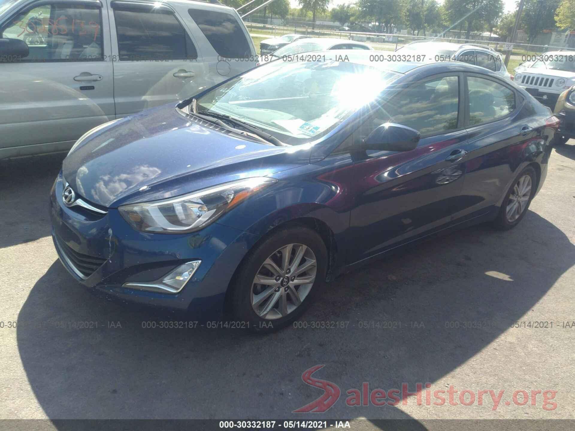 5NPDH4AE9GH691750 2016 HYUNDAI ELANTRA