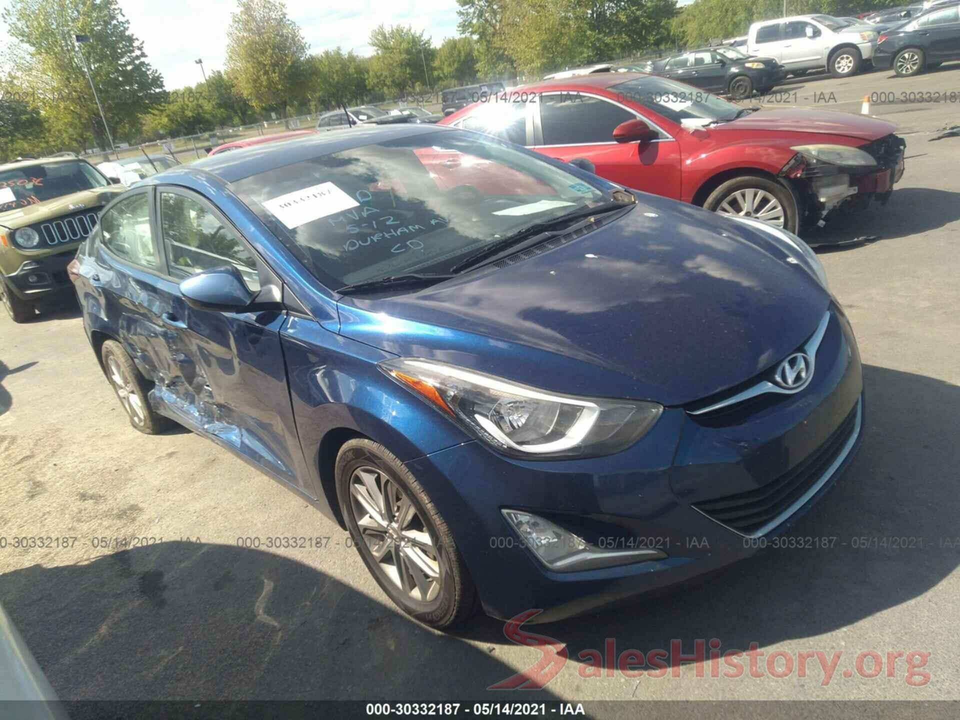 5NPDH4AE9GH691750 2016 HYUNDAI ELANTRA