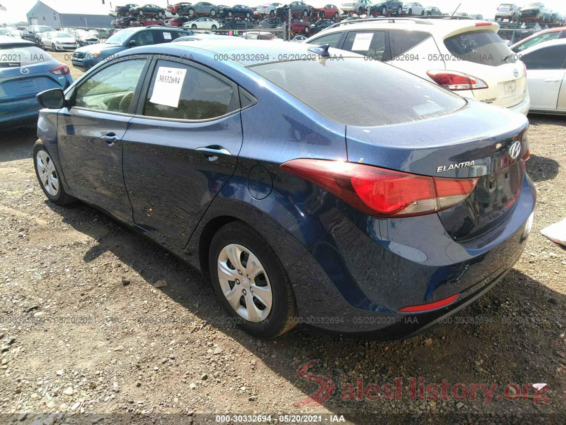 5NPDH4AE8GH731512 2016 HYUNDAI ELANTRA