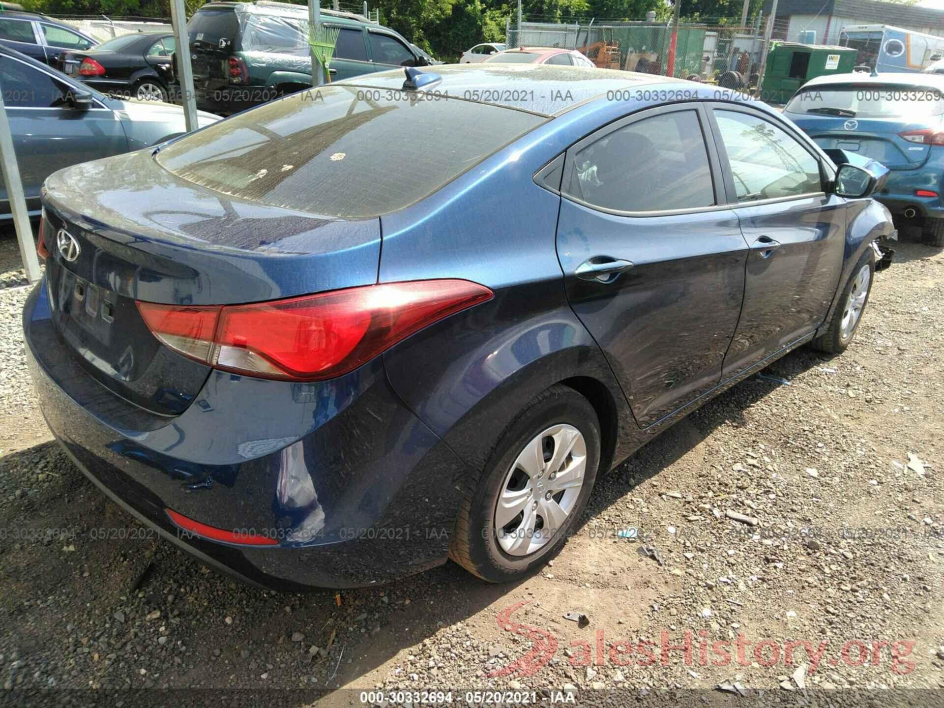 5NPDH4AE8GH731512 2016 HYUNDAI ELANTRA