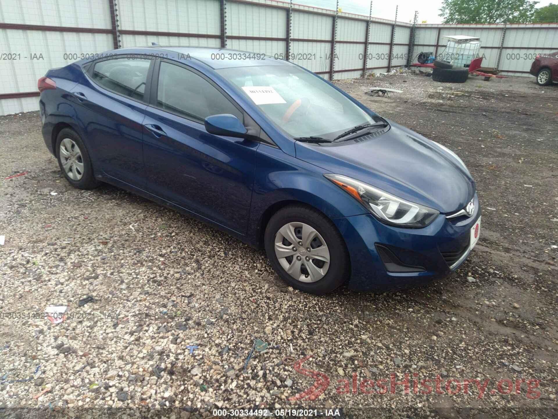 5NPDH4AE7GH726608 2016 HYUNDAI ELANTRA