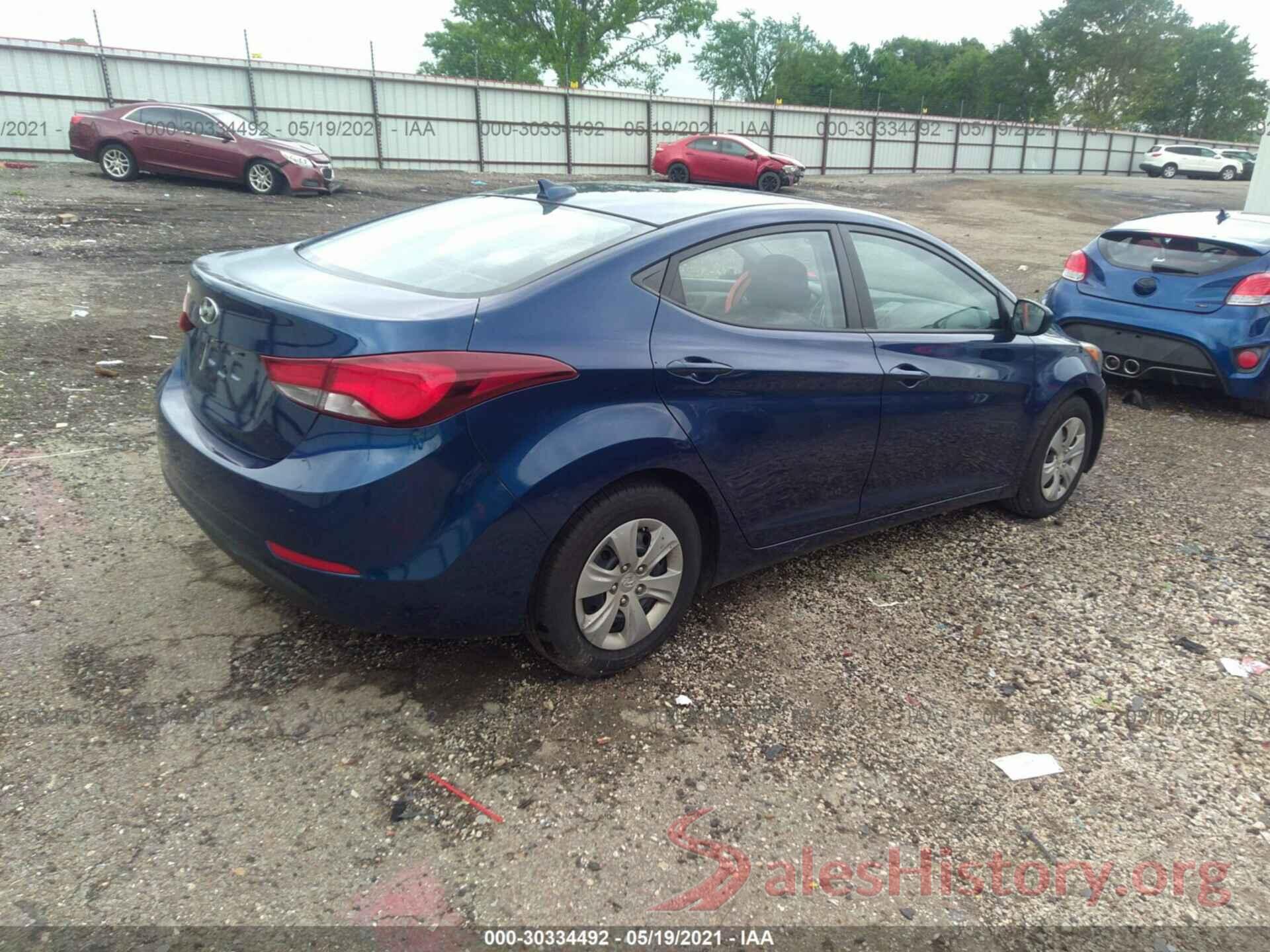 5NPDH4AE7GH726608 2016 HYUNDAI ELANTRA