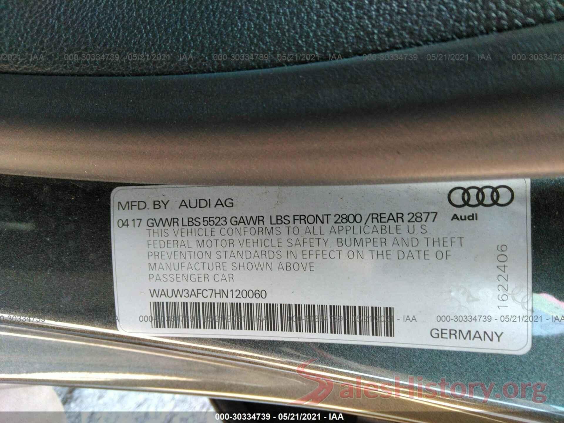 WAUW3AFC7HN120060 2017 AUDI A7