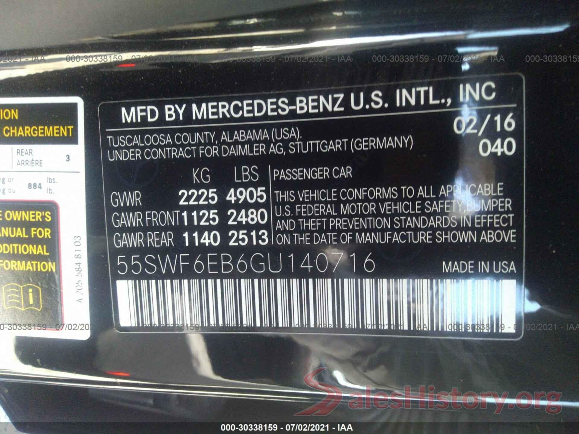 55SWF6EB6GU140716 2016 MERCEDES-BENZ C-CLASS