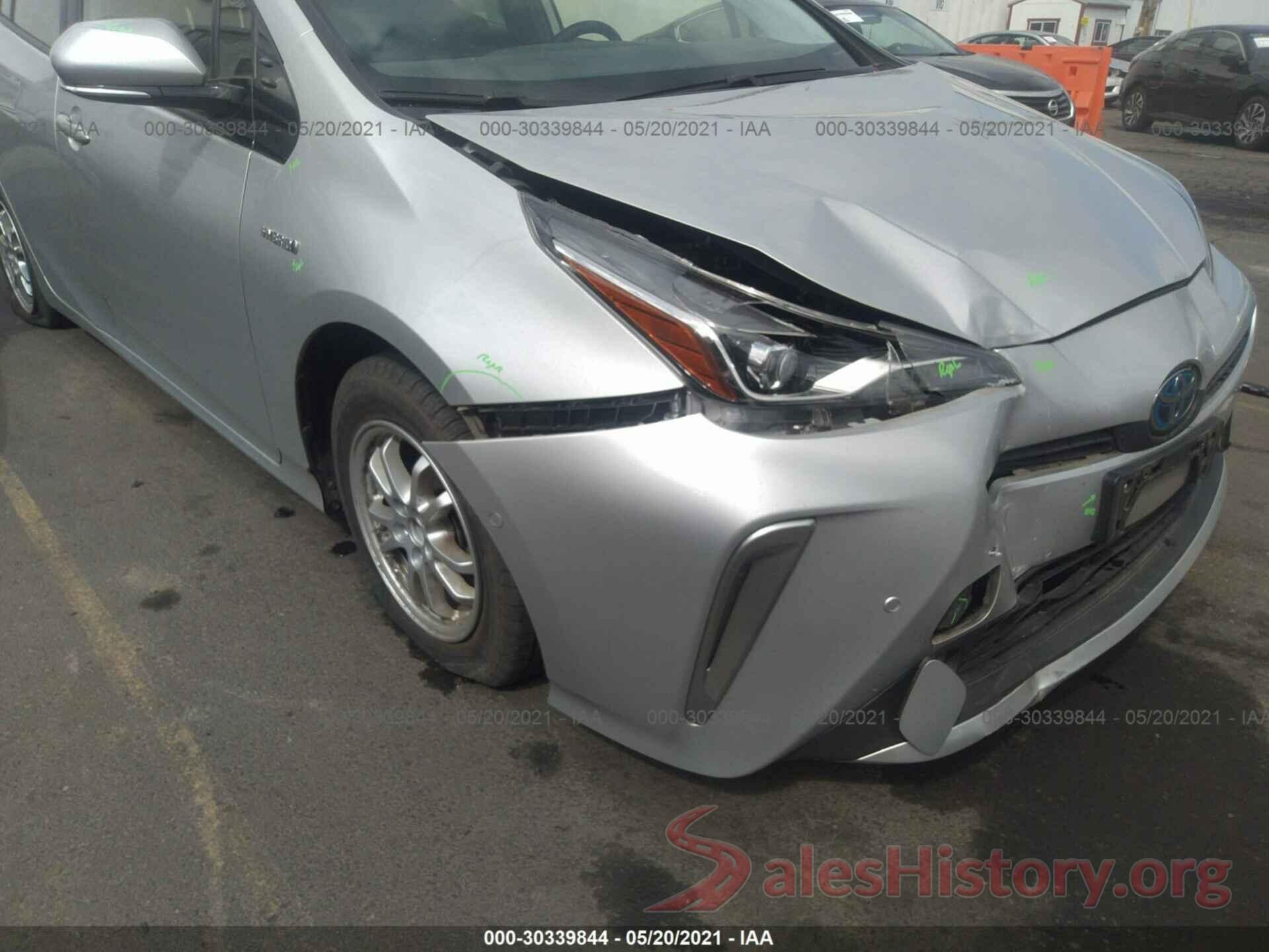 JTDL9RFUXK3010599 2019 TOYOTA PRIUS