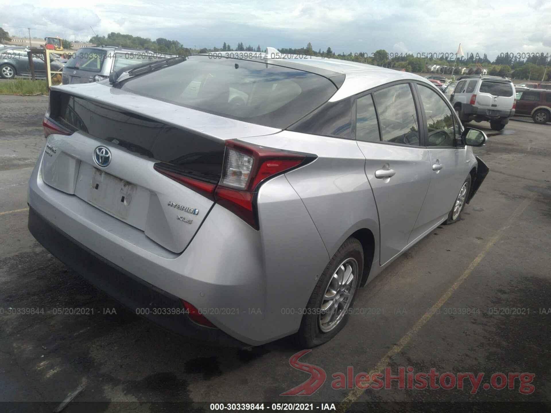 JTDL9RFUXK3010599 2019 TOYOTA PRIUS