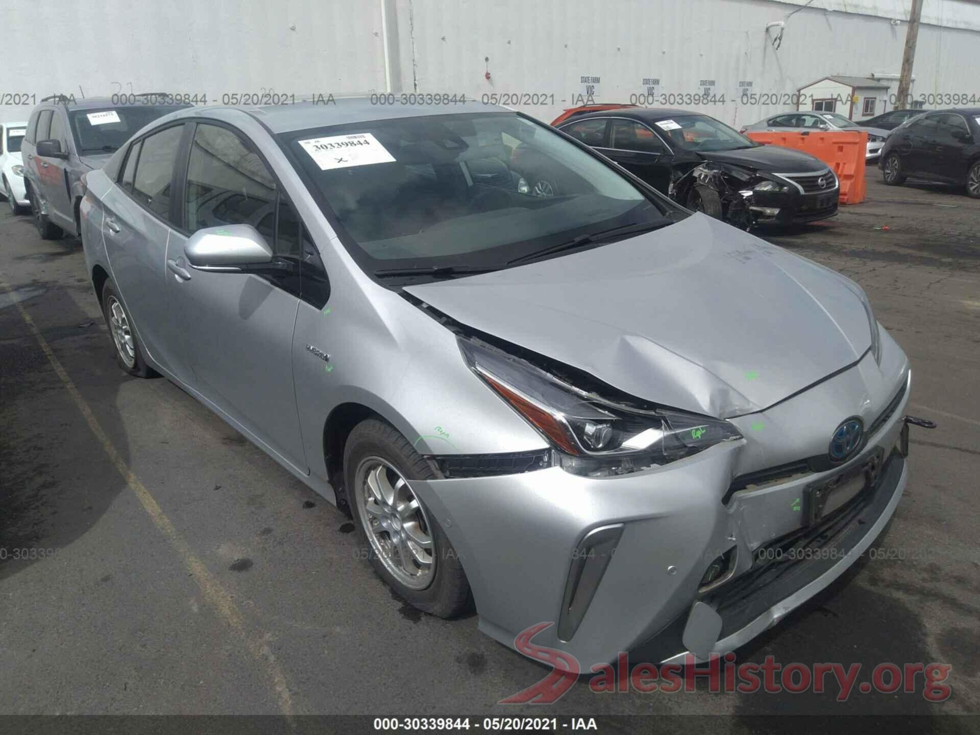 JTDL9RFUXK3010599 2019 TOYOTA PRIUS