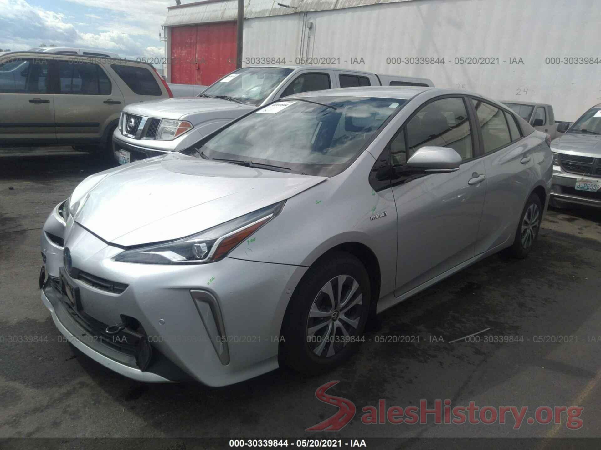 JTDL9RFUXK3010599 2019 TOYOTA PRIUS