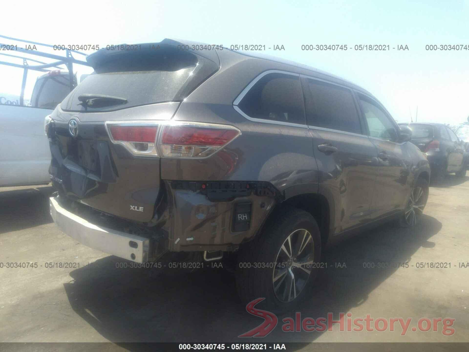 5TDKKRFH2GS501838 2016 TOYOTA HIGHLANDER