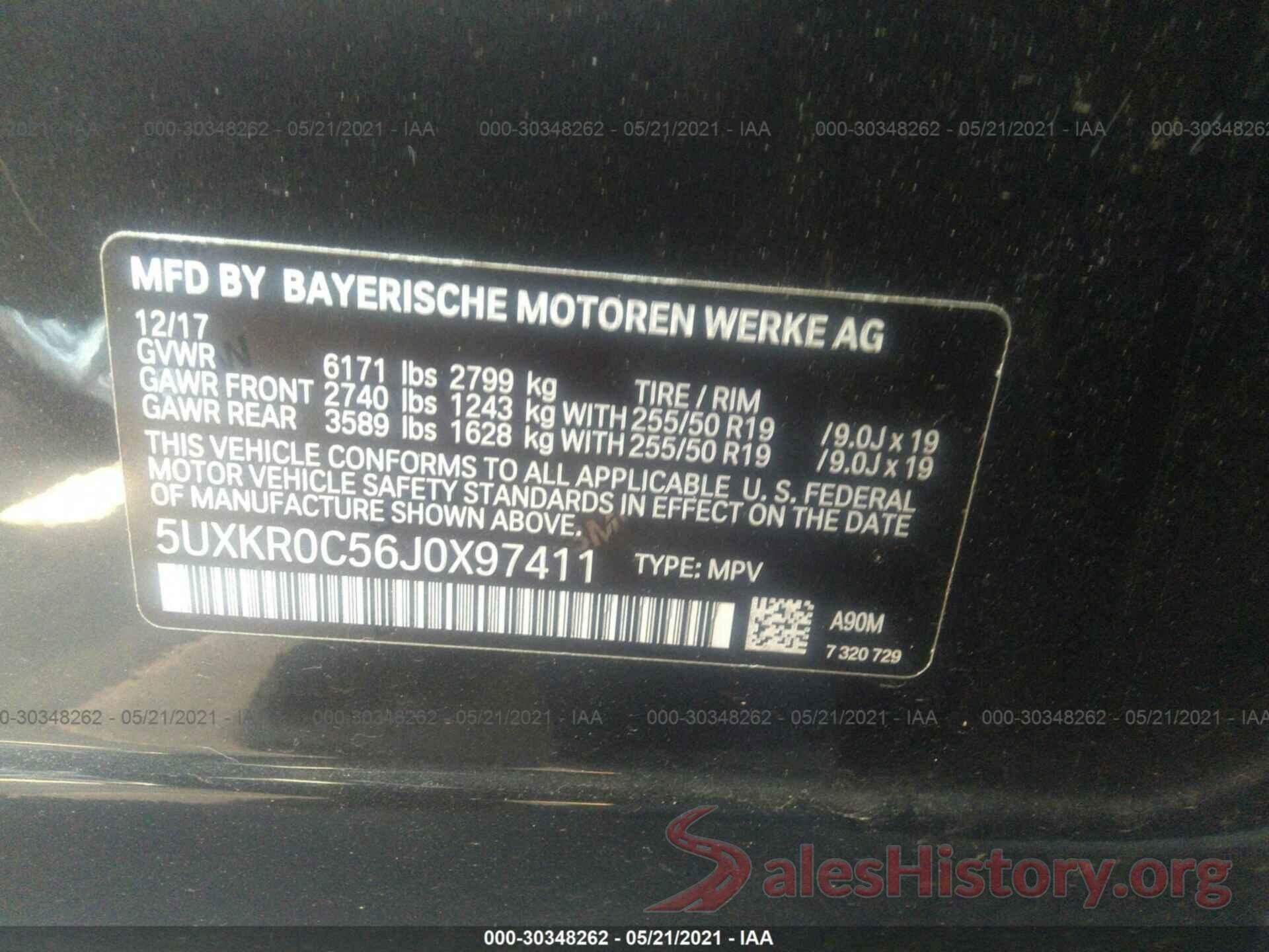 5UXKR0C56J0X97411 2018 BMW X5