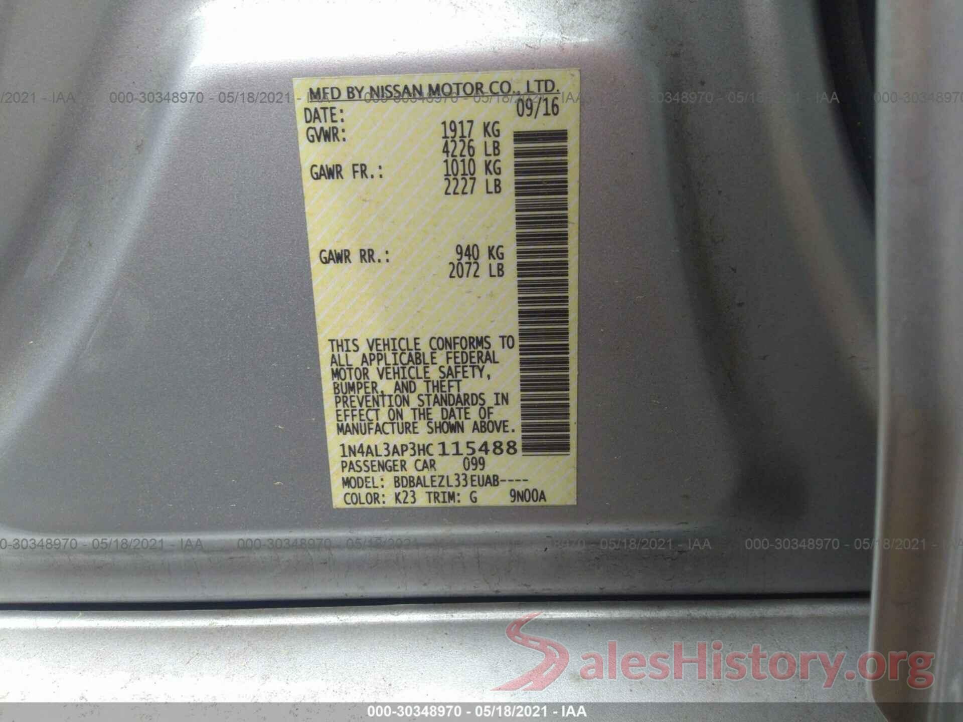 1N4AL3AP3HC115488 2017 NISSAN ALTIMA