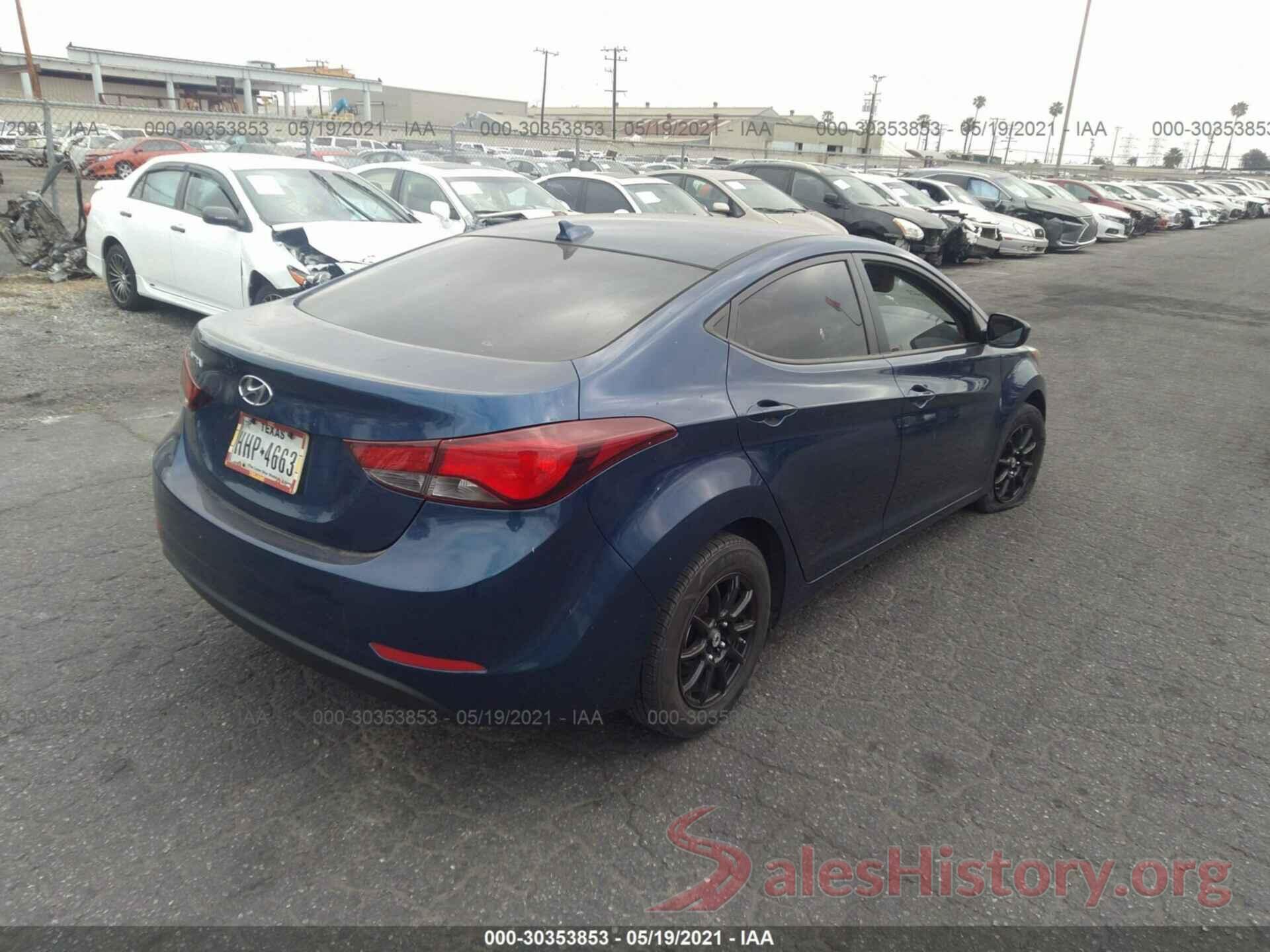 5NPDH4AE6GH770938 2016 HYUNDAI ELANTRA