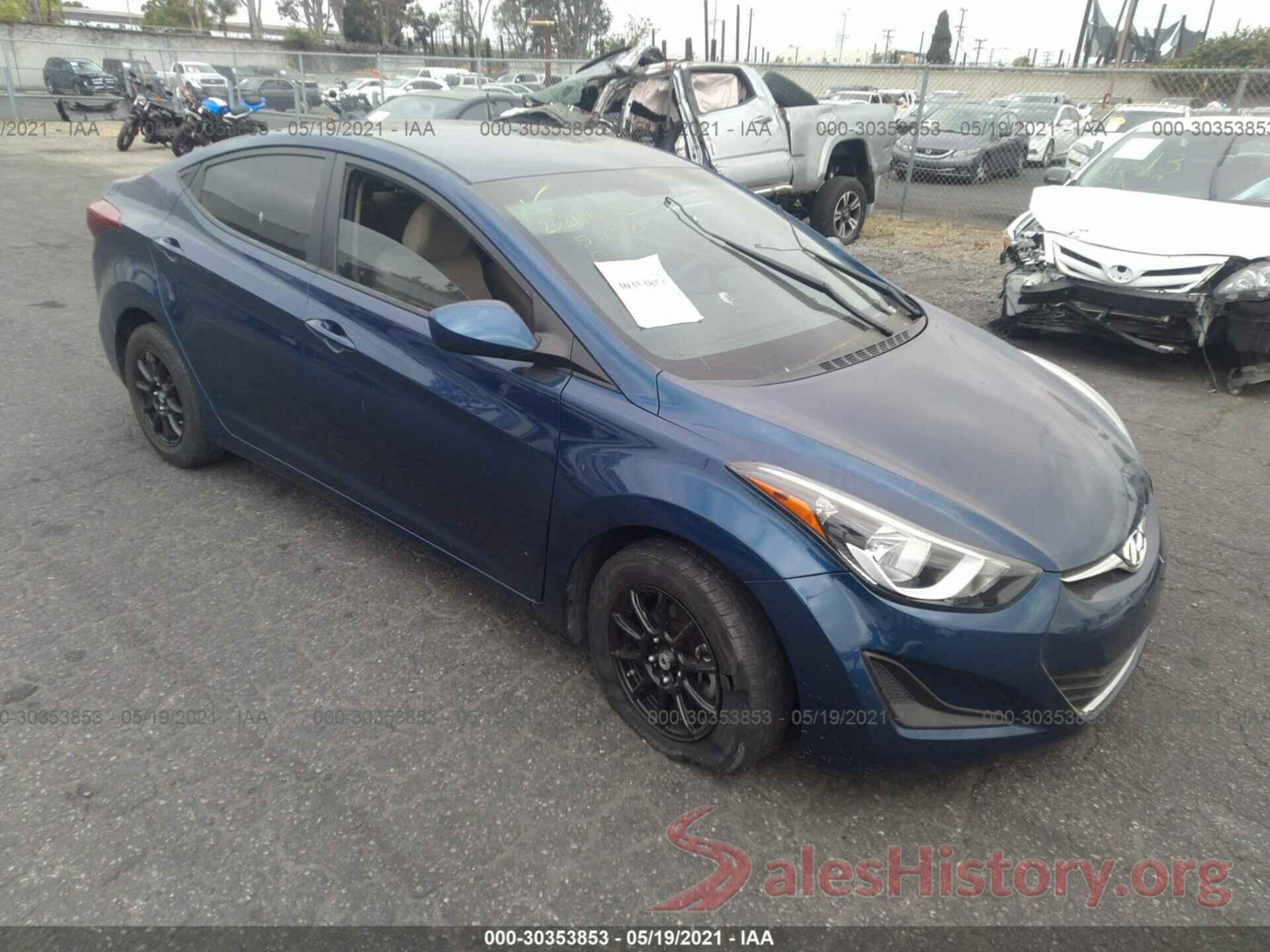 5NPDH4AE6GH770938 2016 HYUNDAI ELANTRA