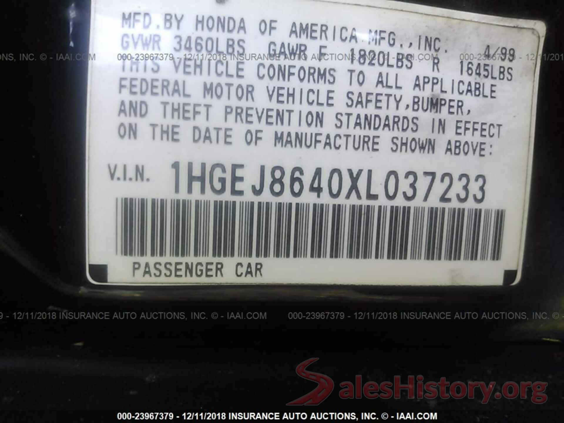 3N1CN7APXHL907567 1999 HONDA CIVIC