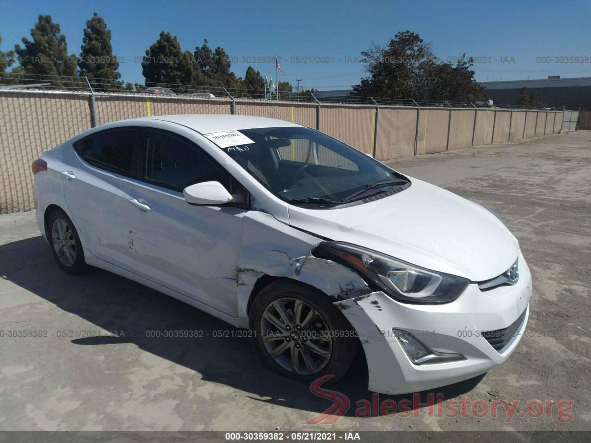 5NPDH4AE9GH765264 2016 HYUNDAI ELANTRA