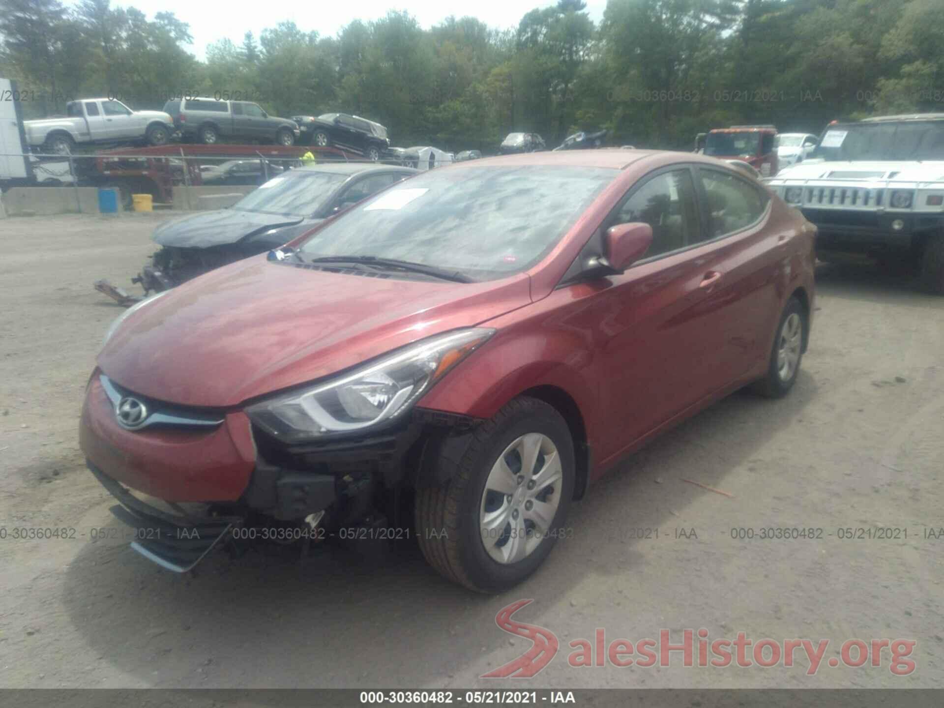 5NPDH4AE9GH770089 2016 HYUNDAI ELANTRA