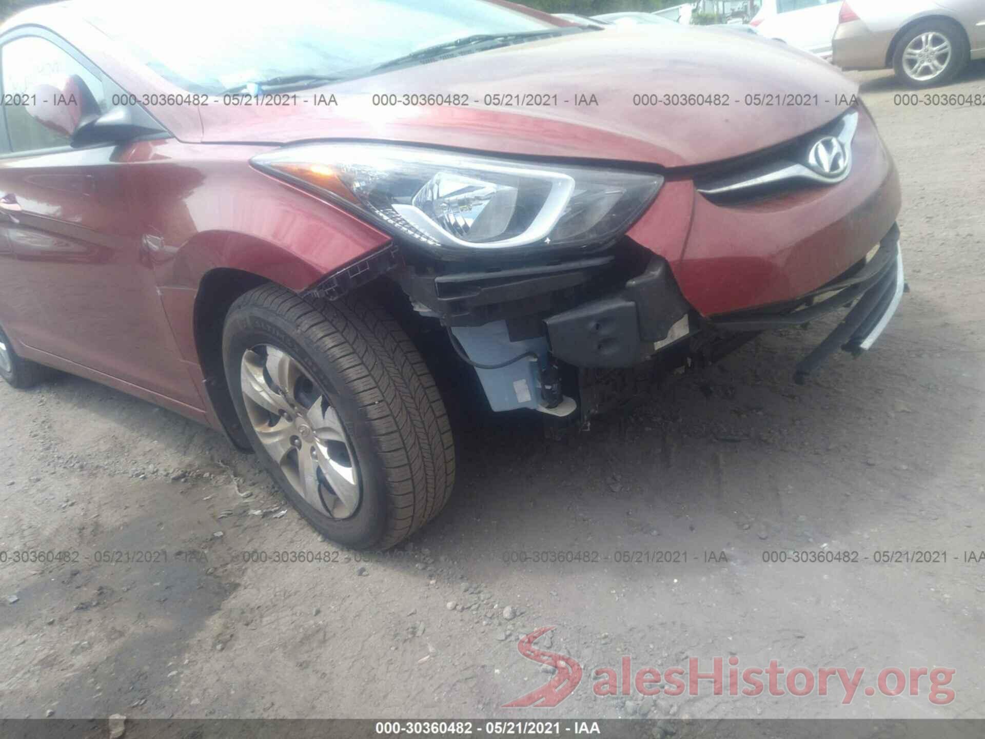 5NPDH4AE9GH770089 2016 HYUNDAI ELANTRA