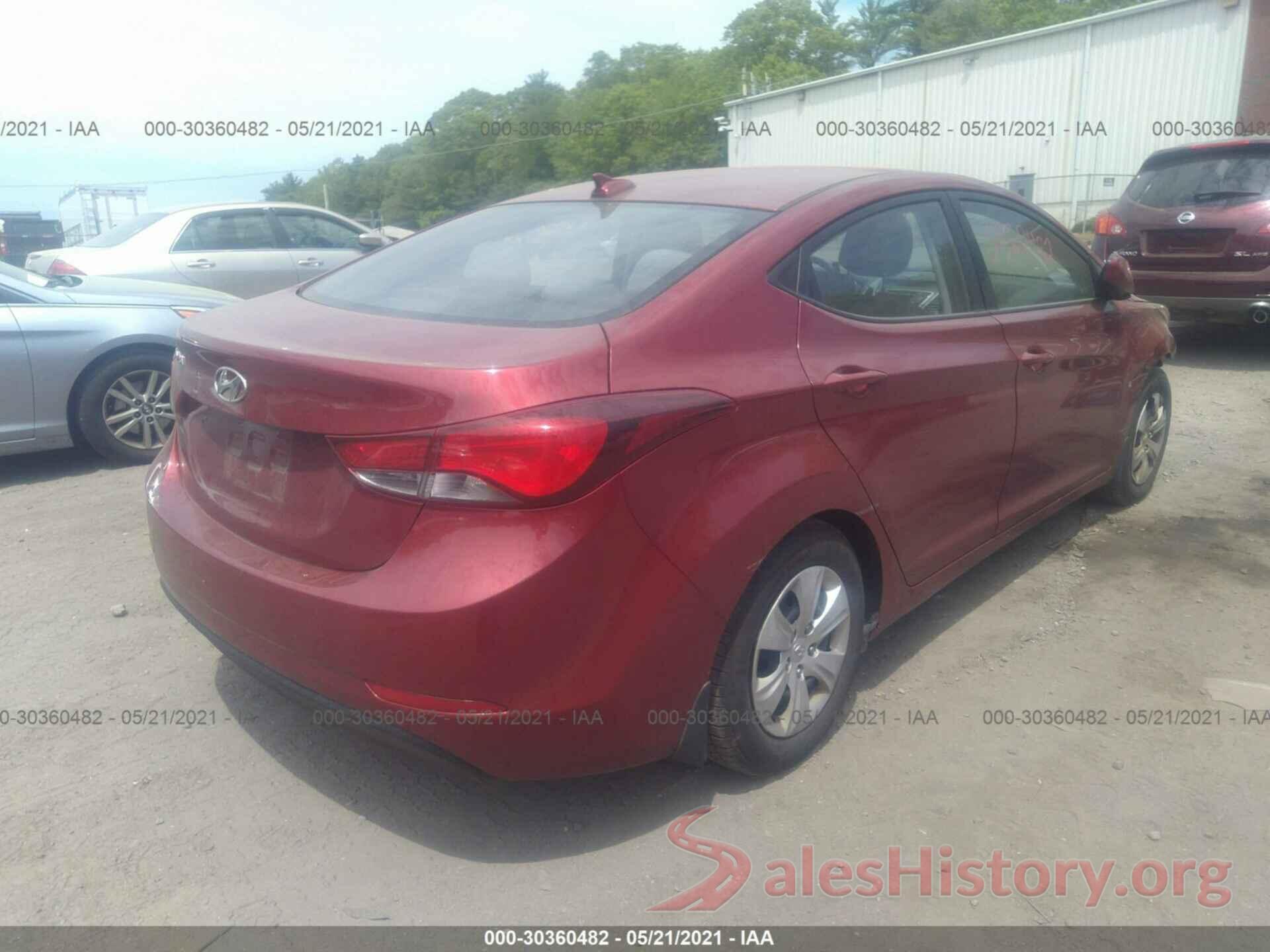 5NPDH4AE9GH770089 2016 HYUNDAI ELANTRA