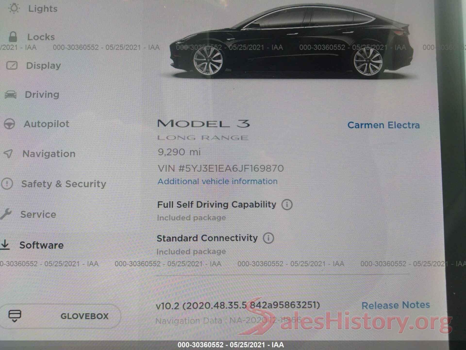 5YJ3E1EA6JF169870 2018 TESLA MODEL 3