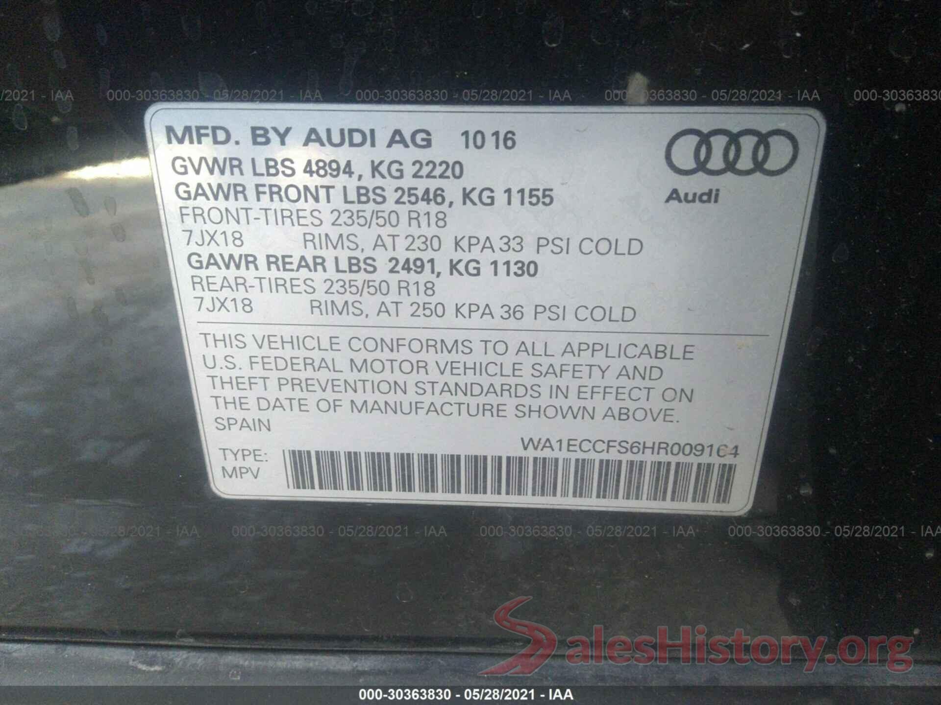 WA1ECCFS6HR009164 2017 AUDI Q3