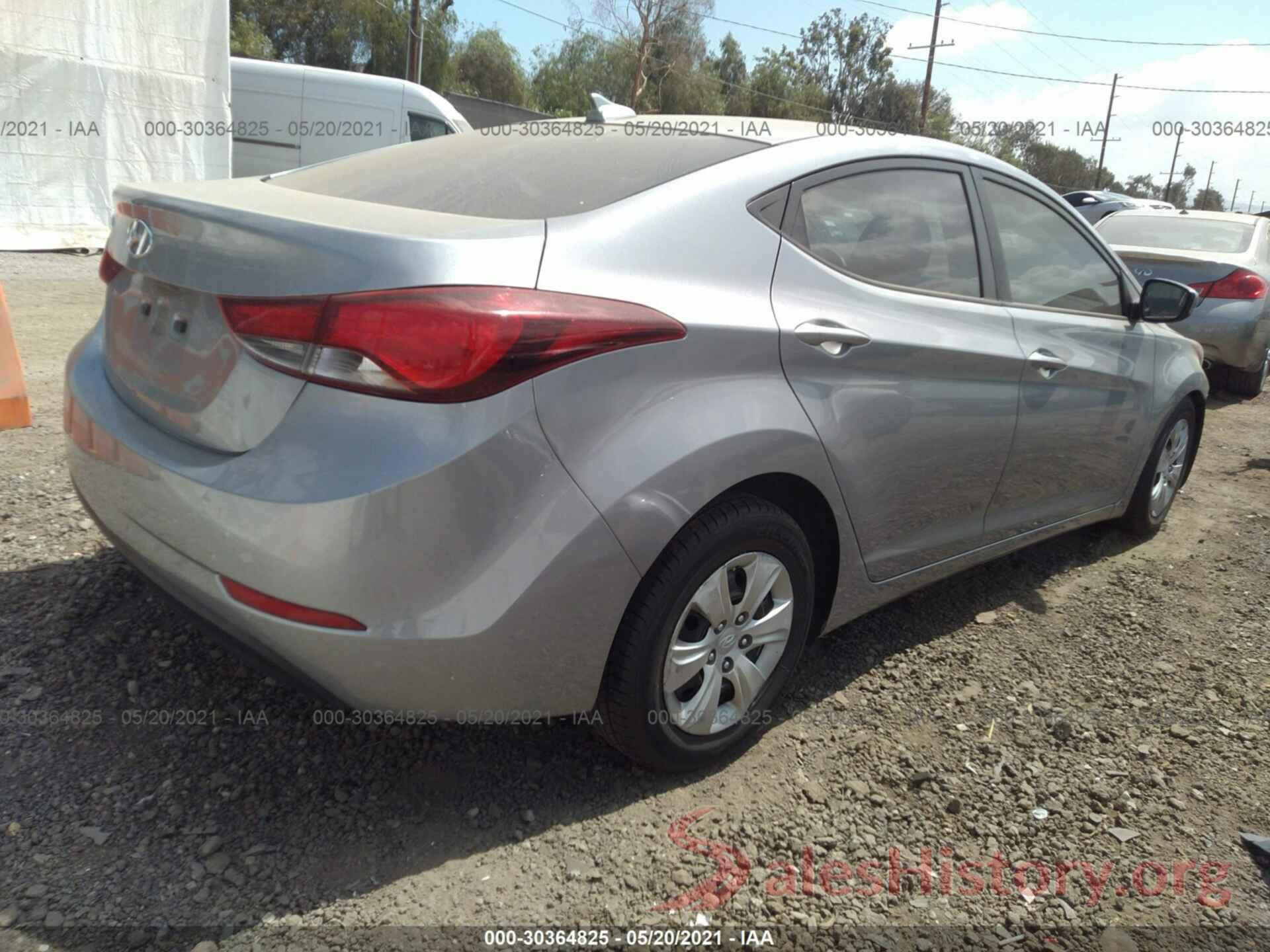 5NPDH4AE1GH691998 2016 HYUNDAI ELANTRA